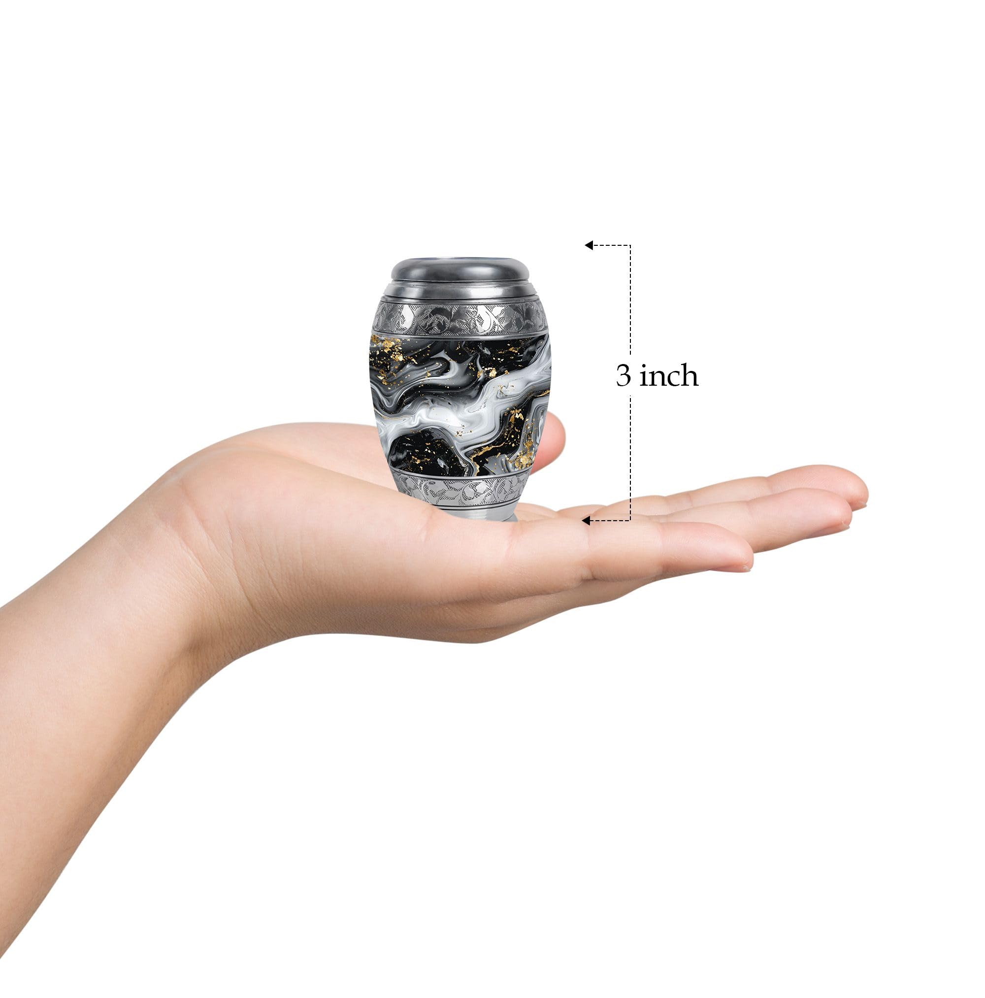 Abstract Urn, Cremation Keepsake Urns, Decorative Urn, Ashes Keepsake for Men & Women, Small Cremation Urns, Mini Keepsake Urn, Memorial Keepsake for Ashes 3'' - Image 4