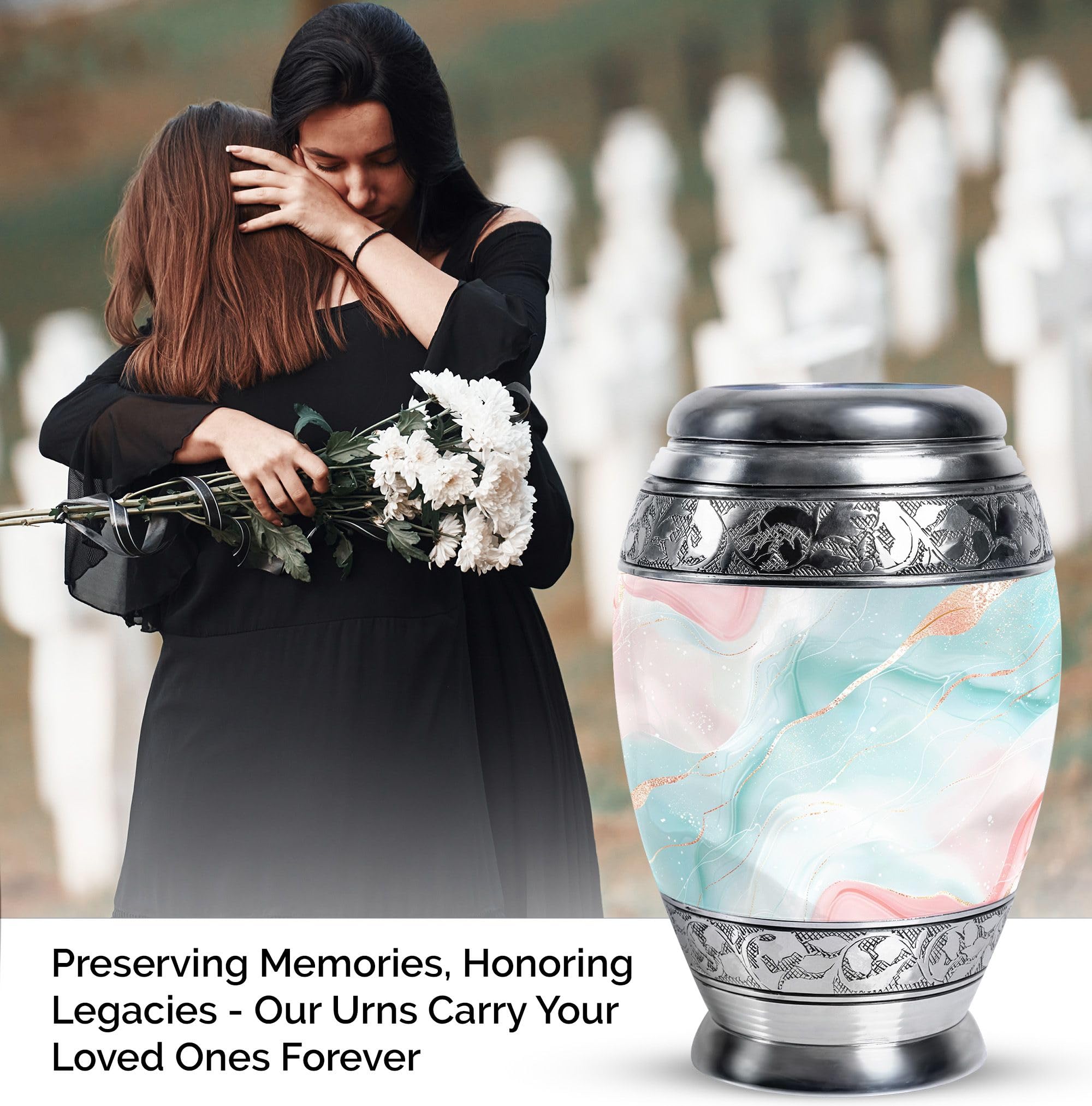 Abstract Urn, Decorative Urns for Human Ashes, Cremation Urns for Burial, Funeral Urn, Urns for Human Ashes, Urn for Human Ashes, Urns for Human Ashes Adult 10'' - Image 3