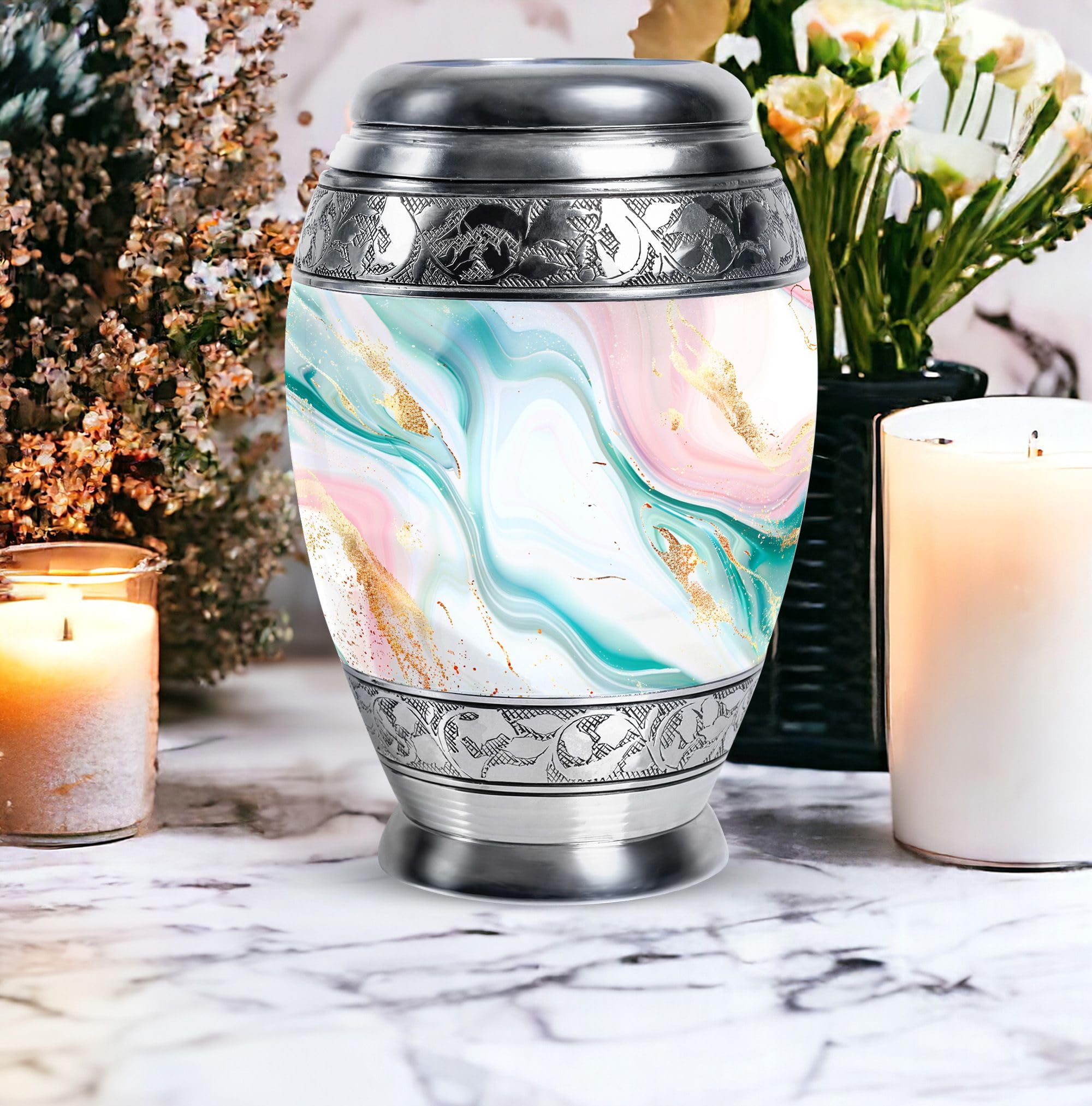 Abstract Urn, Urns for Ashes Adult Male & Female, Decorative Urns, Urns for Human Ashes, Cremation Urns for Ashes, Memorial Urns for Human Ashes, Funeral Urn, Large Urn 10'' - Image 4