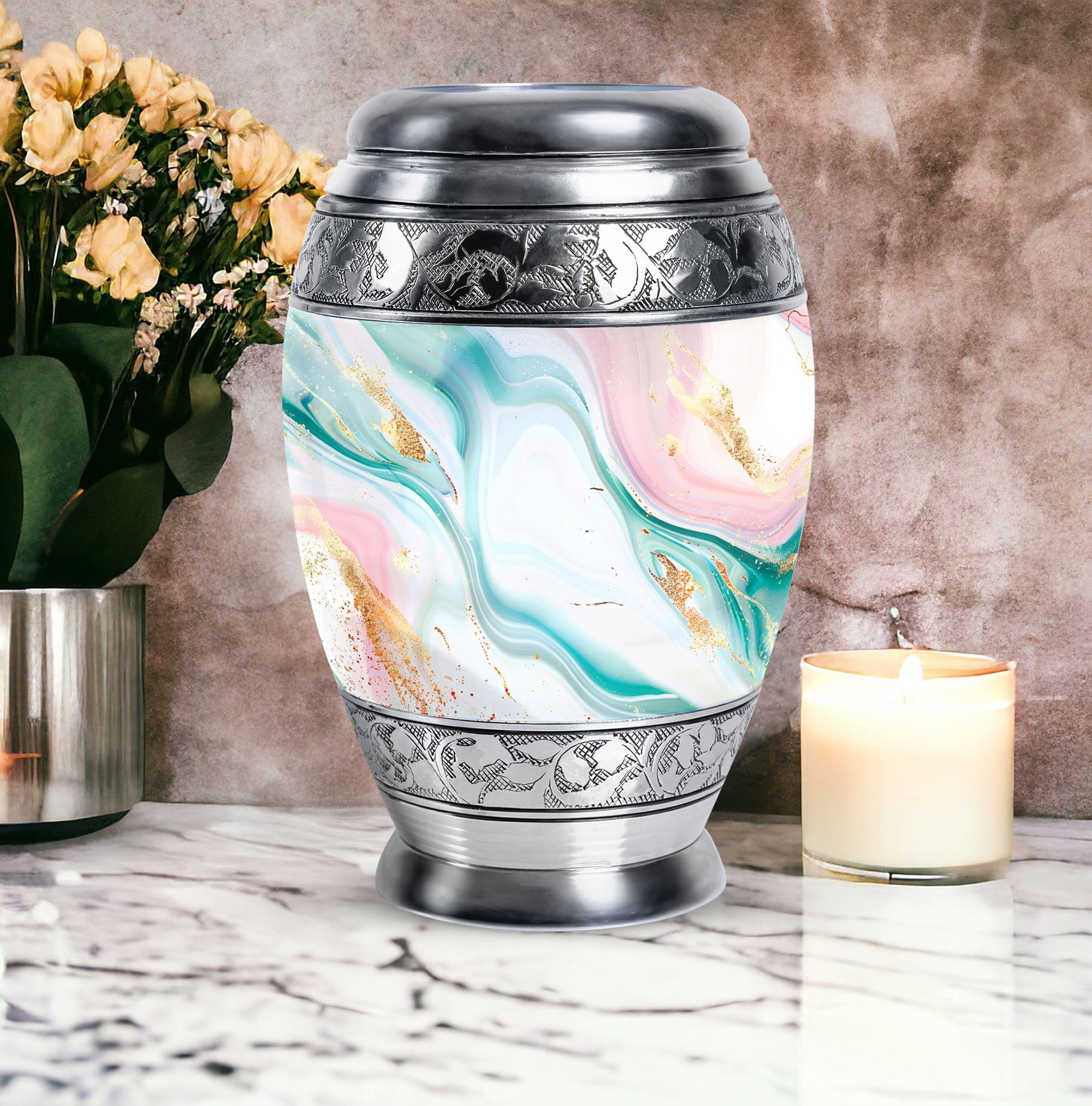 Abstract Urn, Urns for Ashes Adult Male & Female, Decorative Urns, Urns for Human Ashes, Cremation Urns for Ashes, Memorial Urns for Human Ashes, Funeral Urn, Large Urn 10'' - Image 5