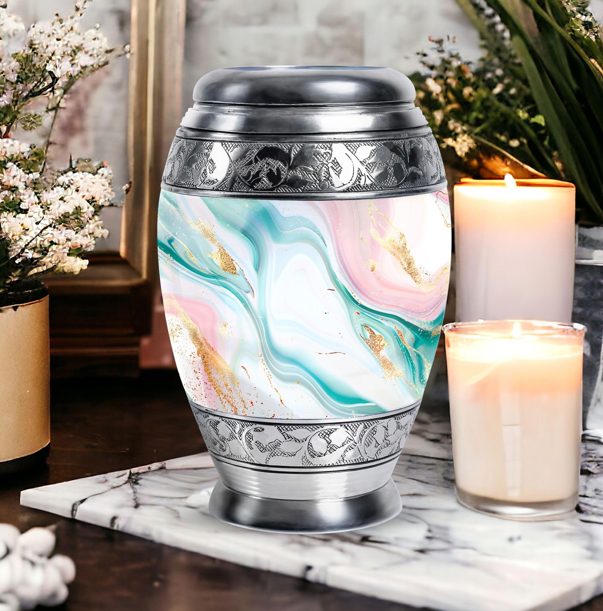 Abstract Urn, Urns for Ashes Adult Male & Female, Decorative Urns, Urns for Human Ashes, Cremation Urns for Ashes, Memorial Urns for Human Ashes, Funeral Urn, Large Urn 10'' - Image 6