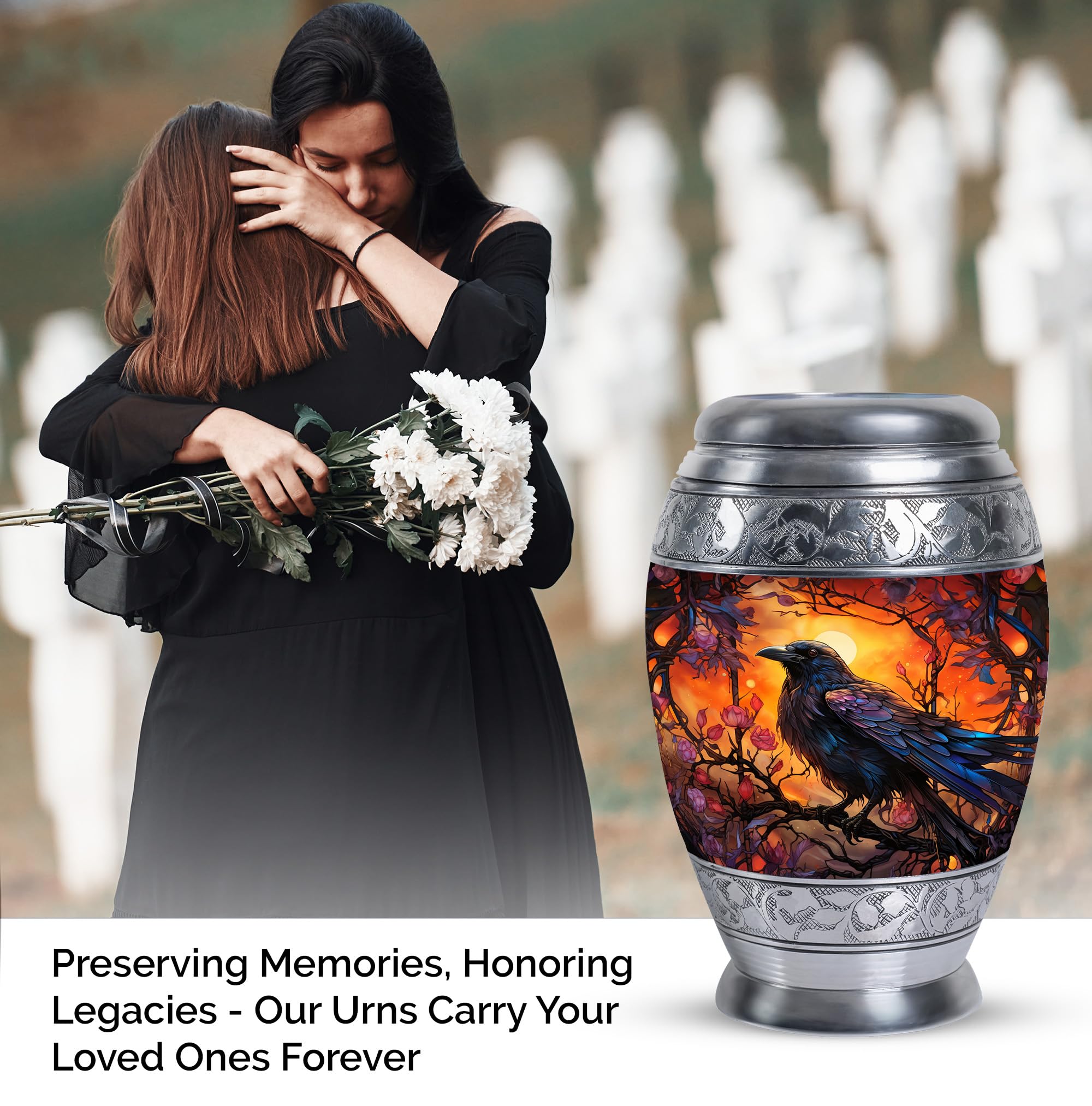 Large Ashes Urn, Cremation Urns Adult, Memorial Keepsake for Ashes, Miniature Memorial Ash Urn, Unique Urns for Ashes, Ashes Urn Adult - 10 Inch - Image 3
