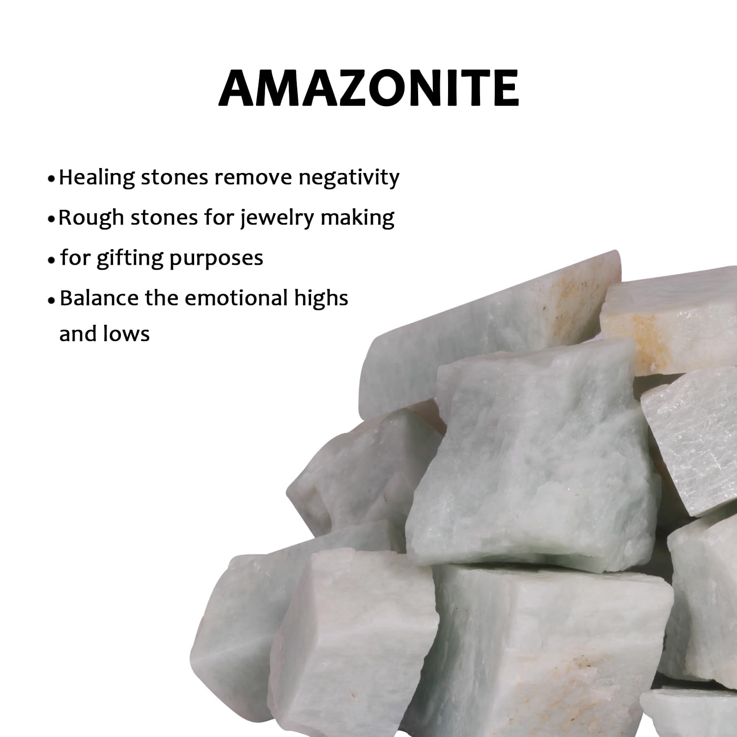 SUBSH Amazonite Crystal - Bulk Rough Stones and Crystals - Healing Crystals - Polished Rocks - Raw Crystals - Healing Stones - Rocks for Tumbling - Table Decor - Crystal Gifts - Image 4