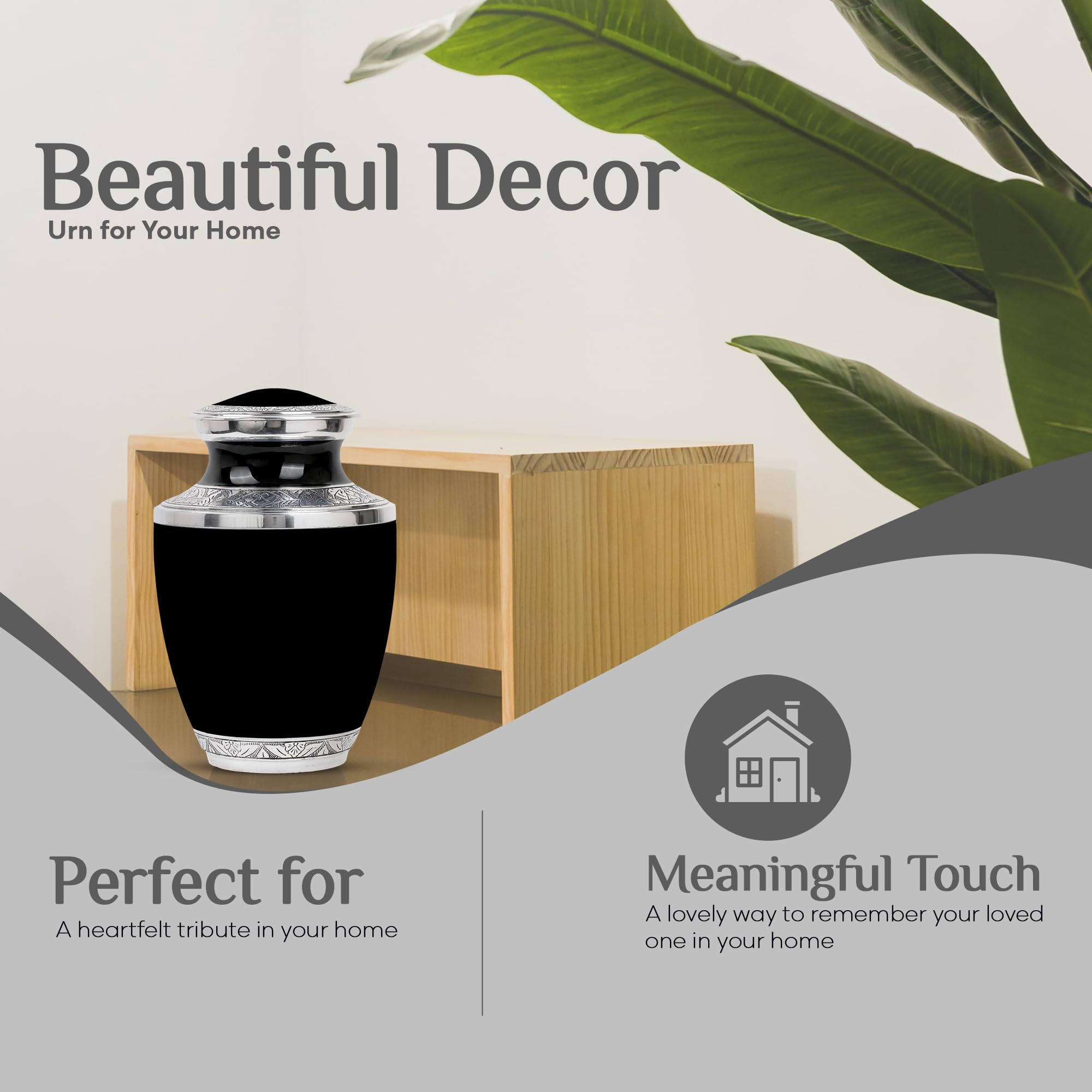SUBSH Black Urn Custom Engraved Personalized Large Cremation Urns for Human Ashes - Cremation Large Memorial Urn for Ashes Adult Male & Female - Urns for Husband & Wife (10 inch) - Image 5