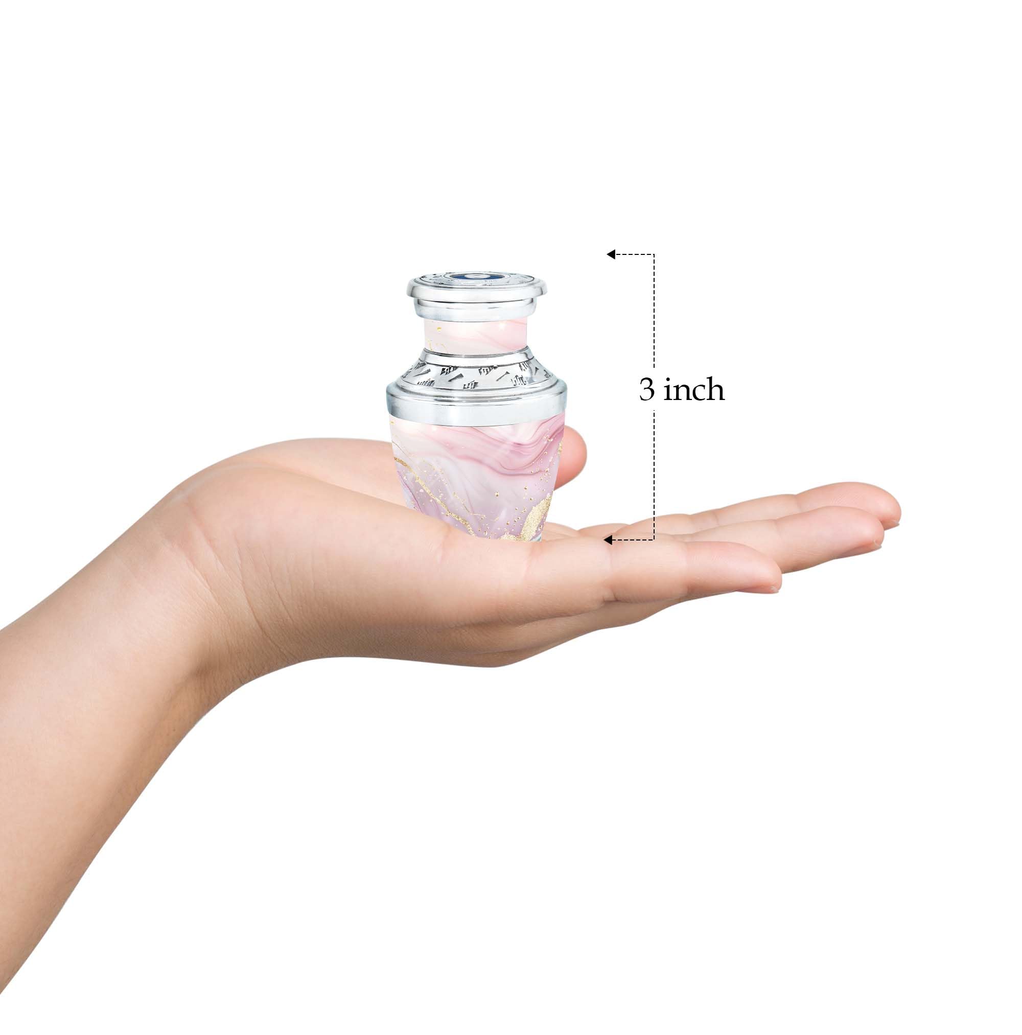 SUBSH Blush Elegance Urn, 3 Inch Urns, Black and White Urns, Cat Urns for Ashes, Pet Urns for Dogs Ashes, Keepsake Urns for Human Ashes, Small Urns for Human Ashes, Funeral Cremation Urns - Image 3