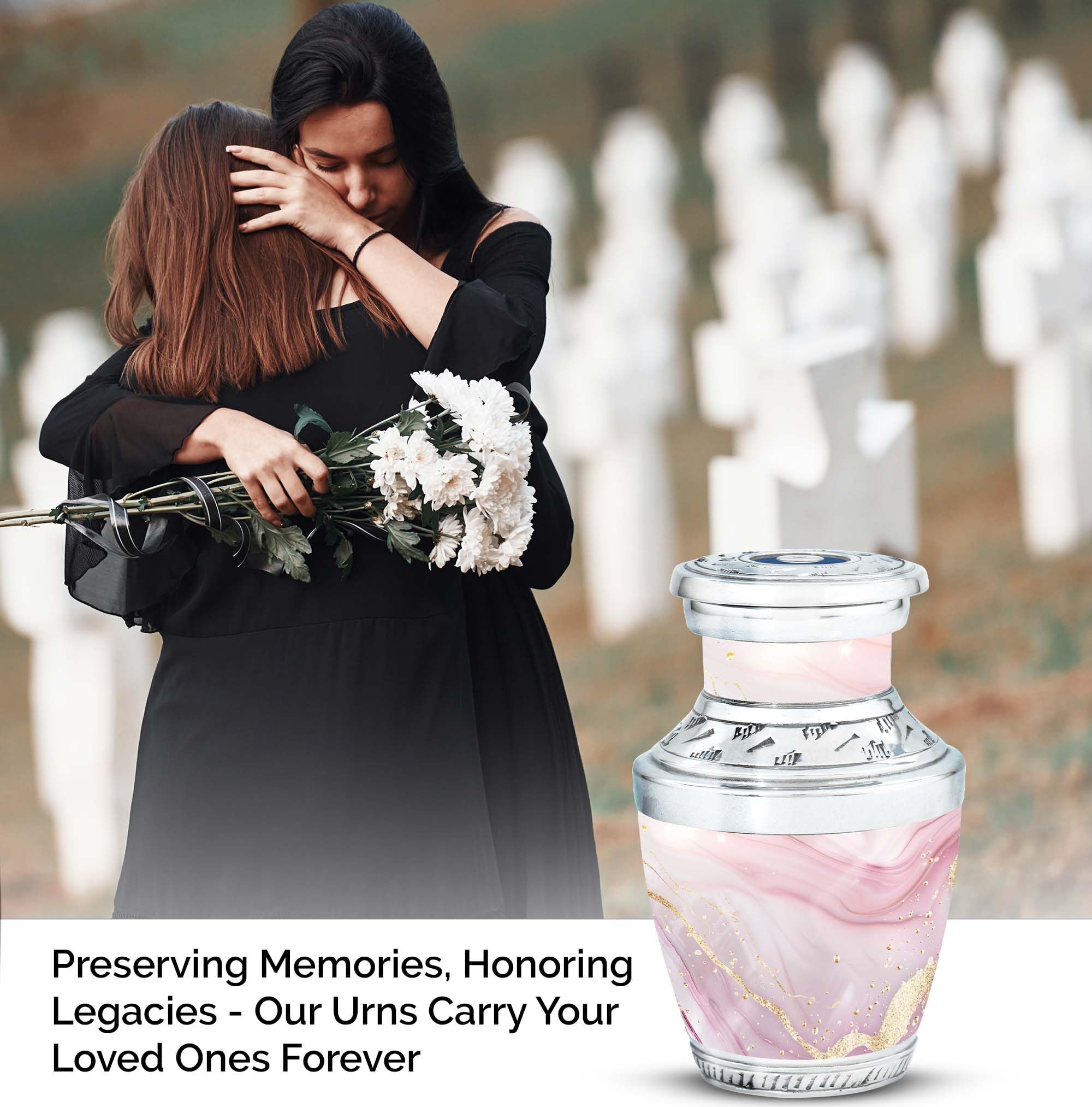 SUBSH Blush Elegance Urn, 3 Inch Urns, Black and White Urns, Cat Urns for Ashes, Pet Urns for Dogs Ashes, Keepsake Urns for Human Ashes, Small Urns for Human Ashes, Funeral Cremation Urns - Image 4