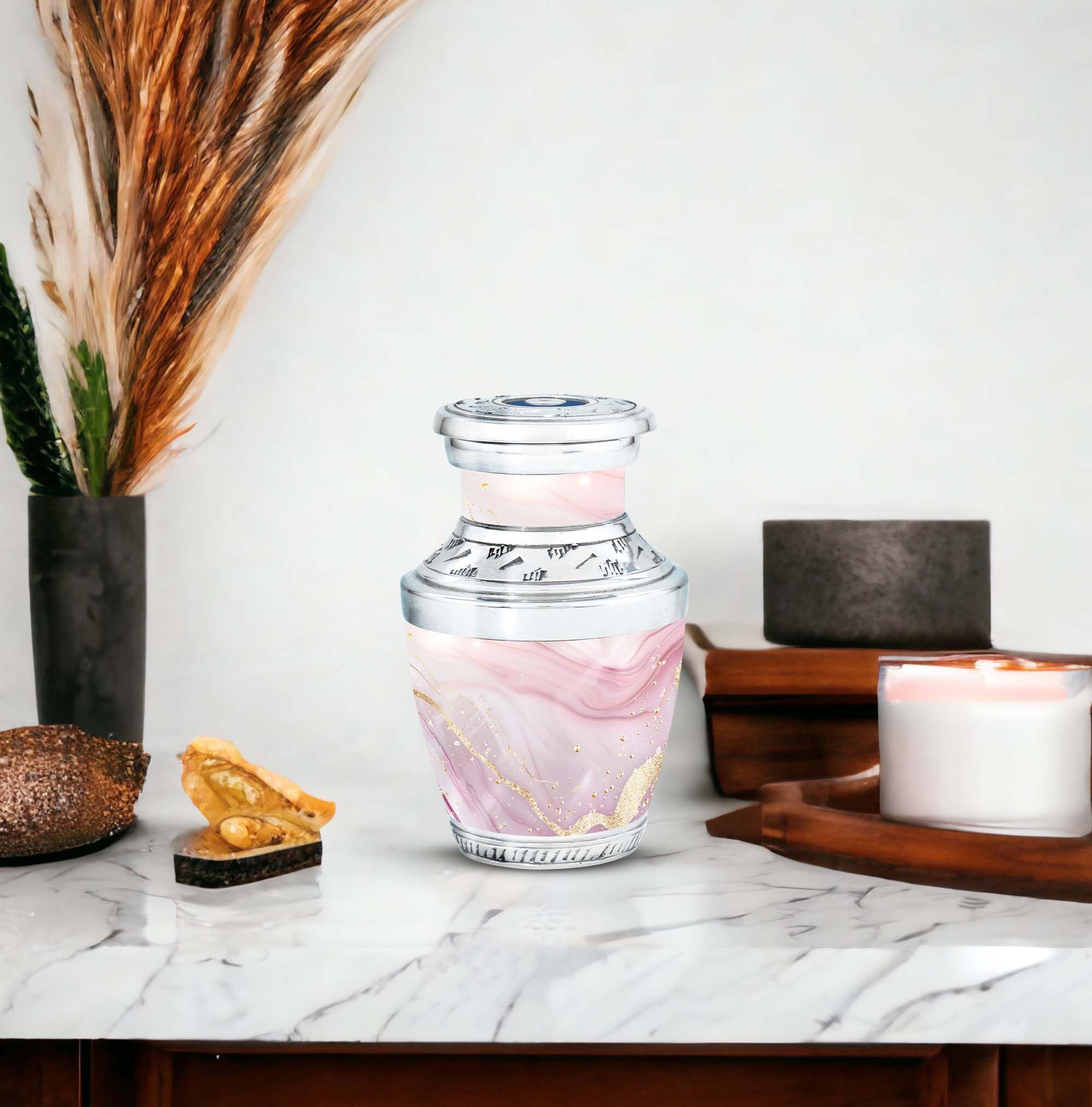 SUBSH Blush Elegance Urn, 3 Inch Urns, Black and White Urns, Cat Urns for Ashes, Pet Urns for Dogs Ashes, Keepsake Urns for Human Ashes, Small Urns for Human Ashes, Funeral Cremation Urns - Image 5