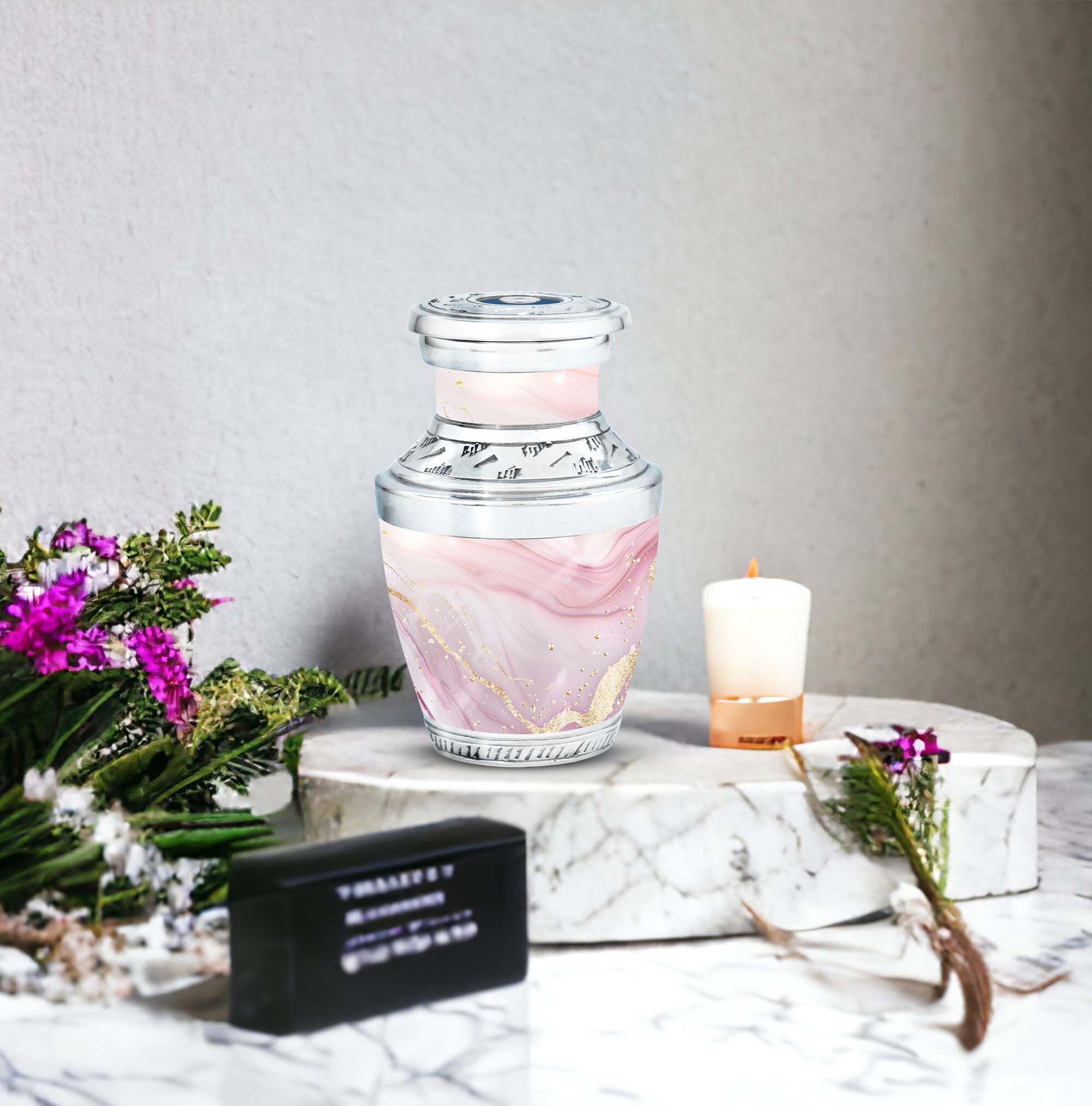 SUBSH Blush Elegance Urn, 3 Inch Urns, Black and White Urns, Cat Urns for Ashes, Pet Urns for Dogs Ashes, Keepsake Urns for Human Ashes, Small Urns for Human Ashes, Funeral Cremation Urns - Image 6