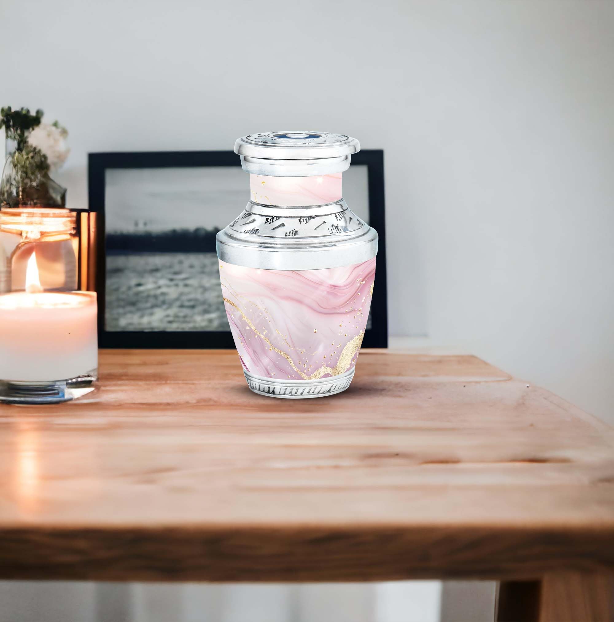 SUBSH Blush Elegance Urn, 3 Inch Urns, Black and White Urns, Cat Urns for Ashes, Pet Urns for Dogs Ashes, Keepsake Urns for Human Ashes, Small Urns for Human Ashes, Funeral Cremation Urns - Image 7