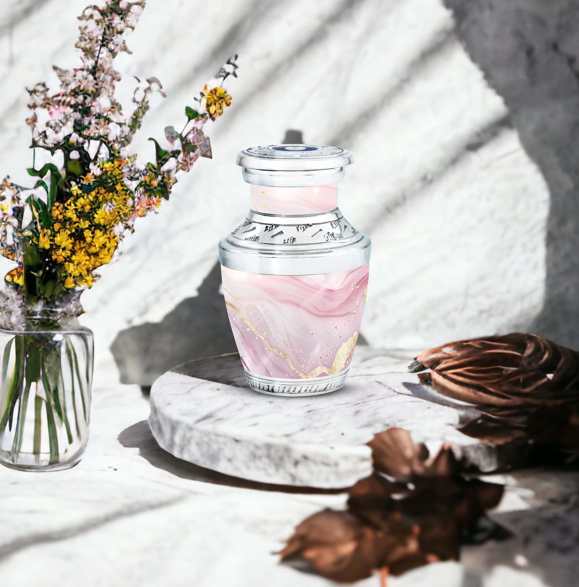 SUBSH Blush Elegance Urn, 3 Inch Urns, Black and White Urns, Cat Urns for Ashes, Pet Urns for Dogs Ashes, Keepsake Urns for Human Ashes, Small Urns for Human Ashes, Funeral Cremation Urns - Image 8