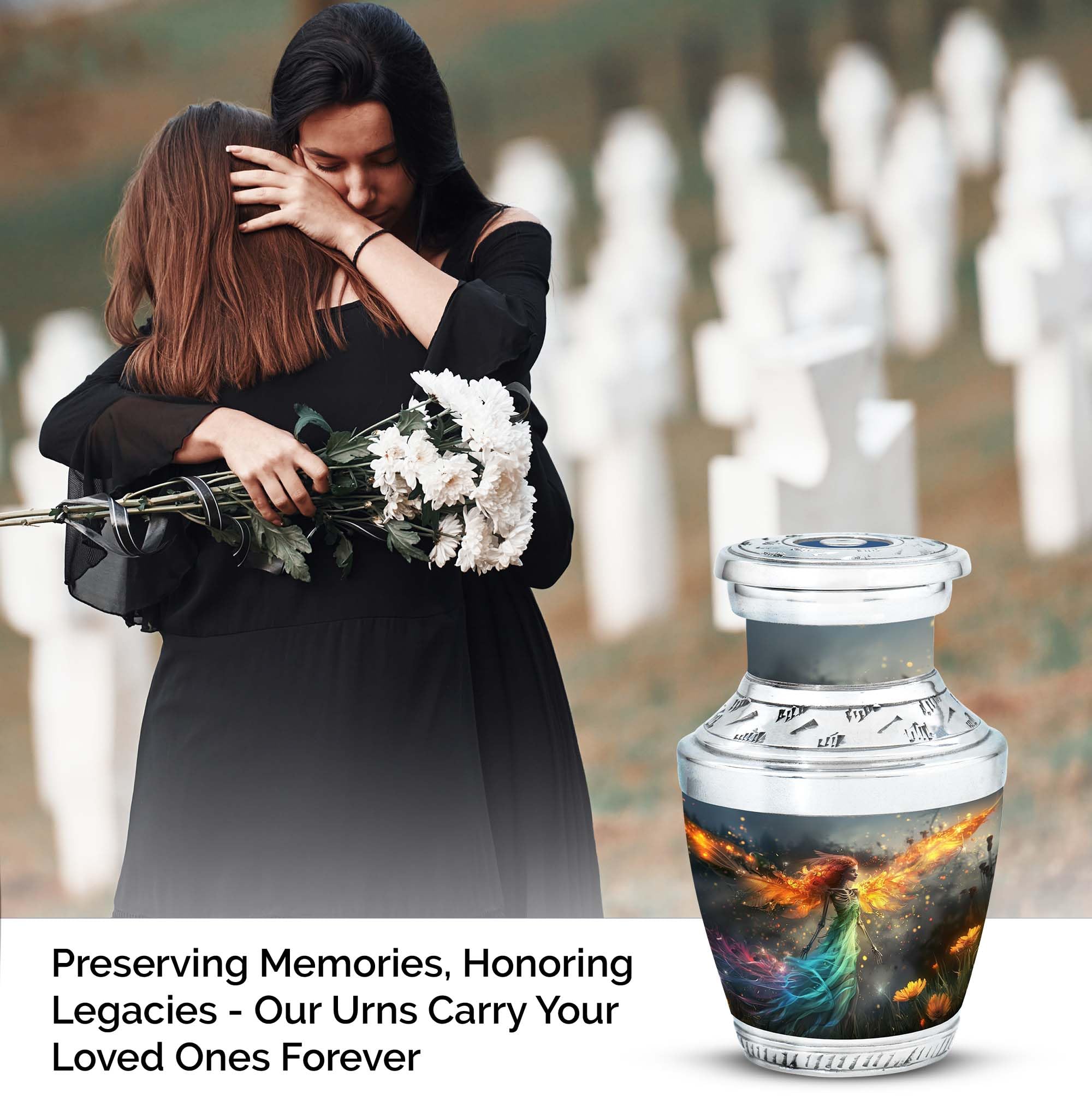 SUBSH Dance of Phoenix Fairy, Set of 4 Keepsake Urns for Ashes, Handcrafted Urn, Small Keepsake Urns, Memorial Small Urns for Human Ashes, Decorative Urn, Urns for Ashes Adult Male & Female 3'' - Image 4