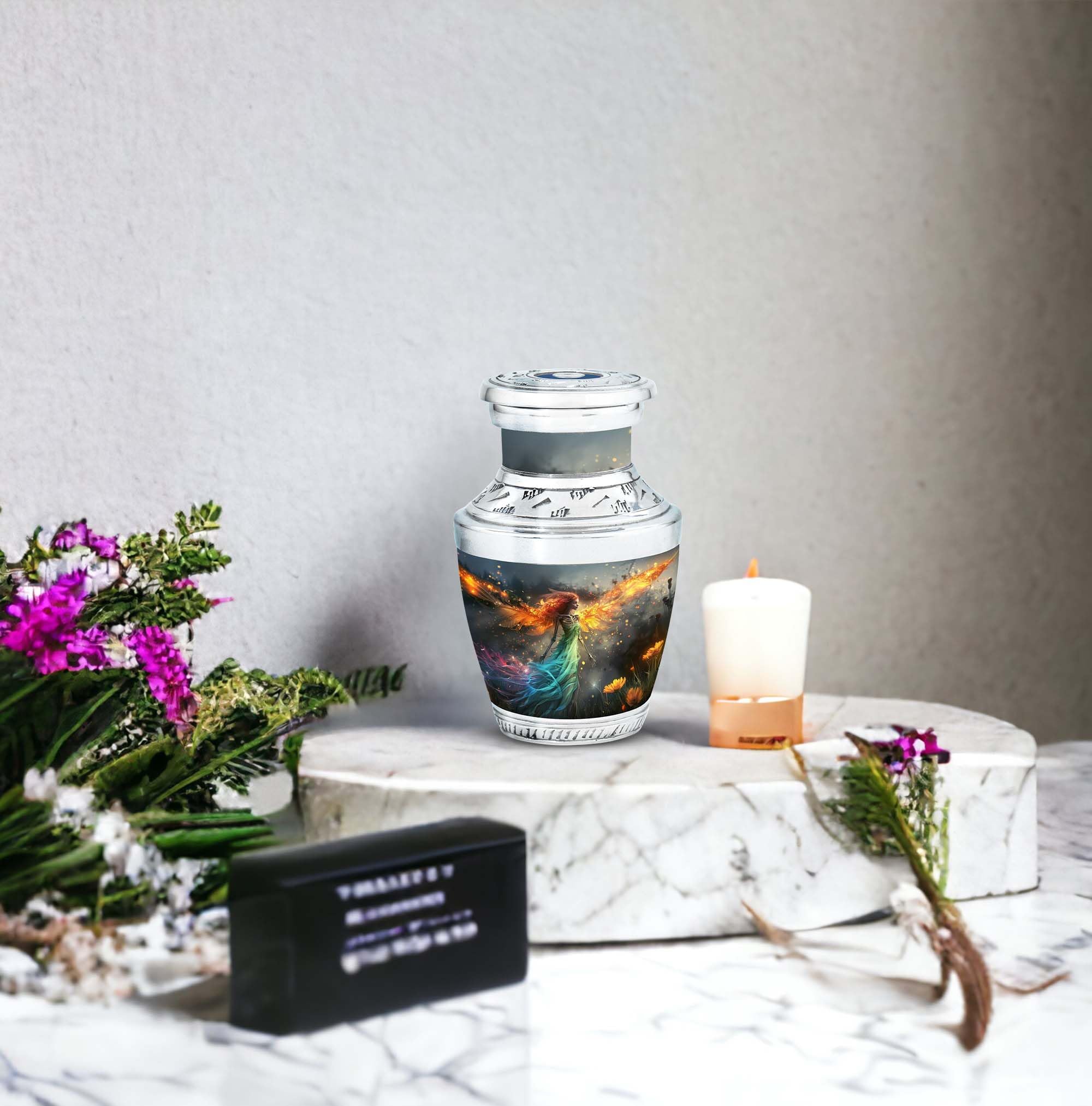 SUBSH Dance of Phoenix Fairy, Set of 4 Keepsake Urns for Ashes, Handcrafted Urn, Small Keepsake Urns, Memorial Small Urns for Human Ashes, Decorative Urn, Urns for Ashes Adult Male & Female 3'' - Image 6