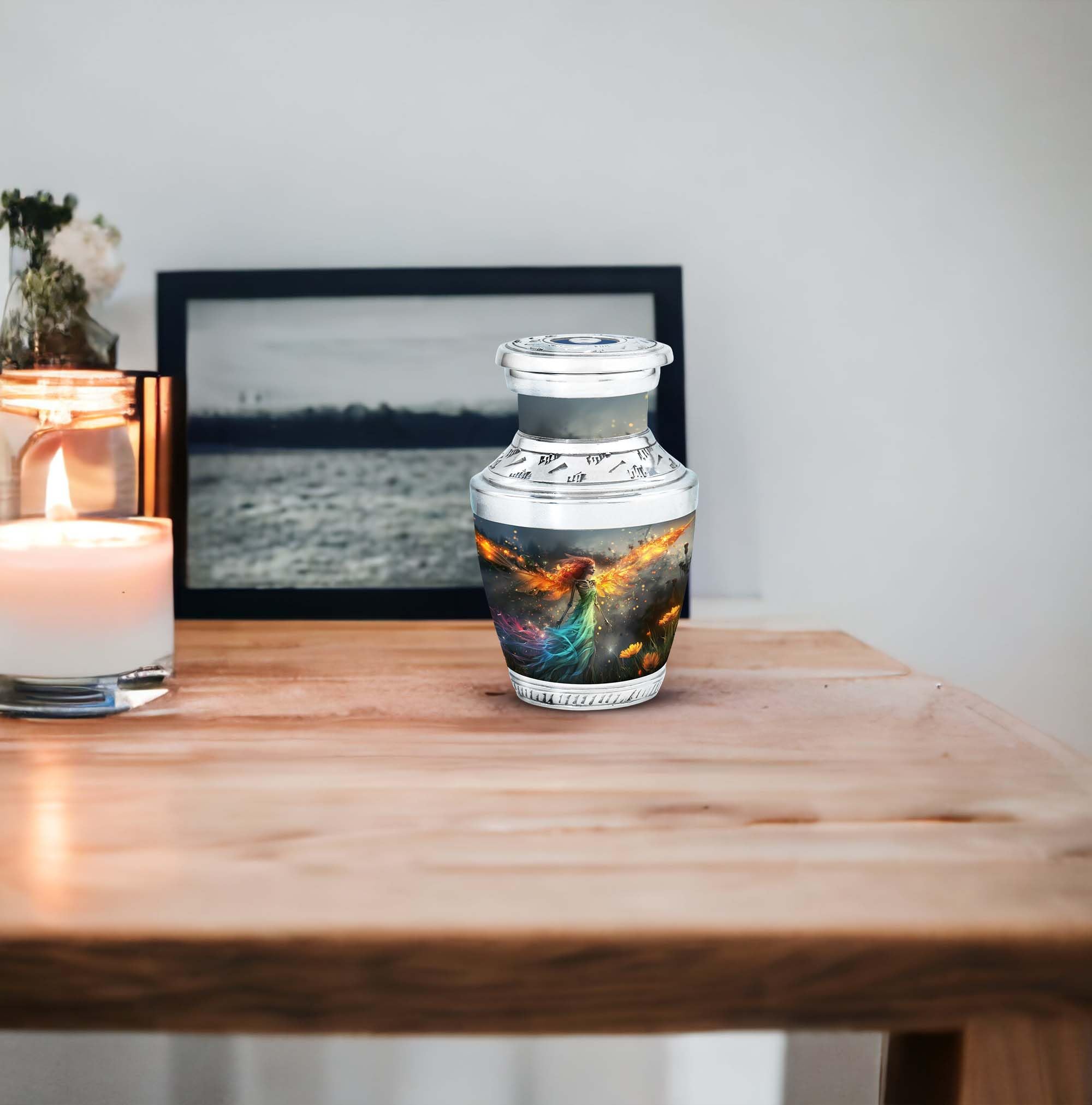 SUBSH Dance of Phoenix Fairy, Set of 4 Keepsake Urns for Ashes, Handcrafted Urn, Small Keepsake Urns, Memorial Small Urns for Human Ashes, Decorative Urn, Urns for Ashes Adult Male & Female 3'' - Image 7