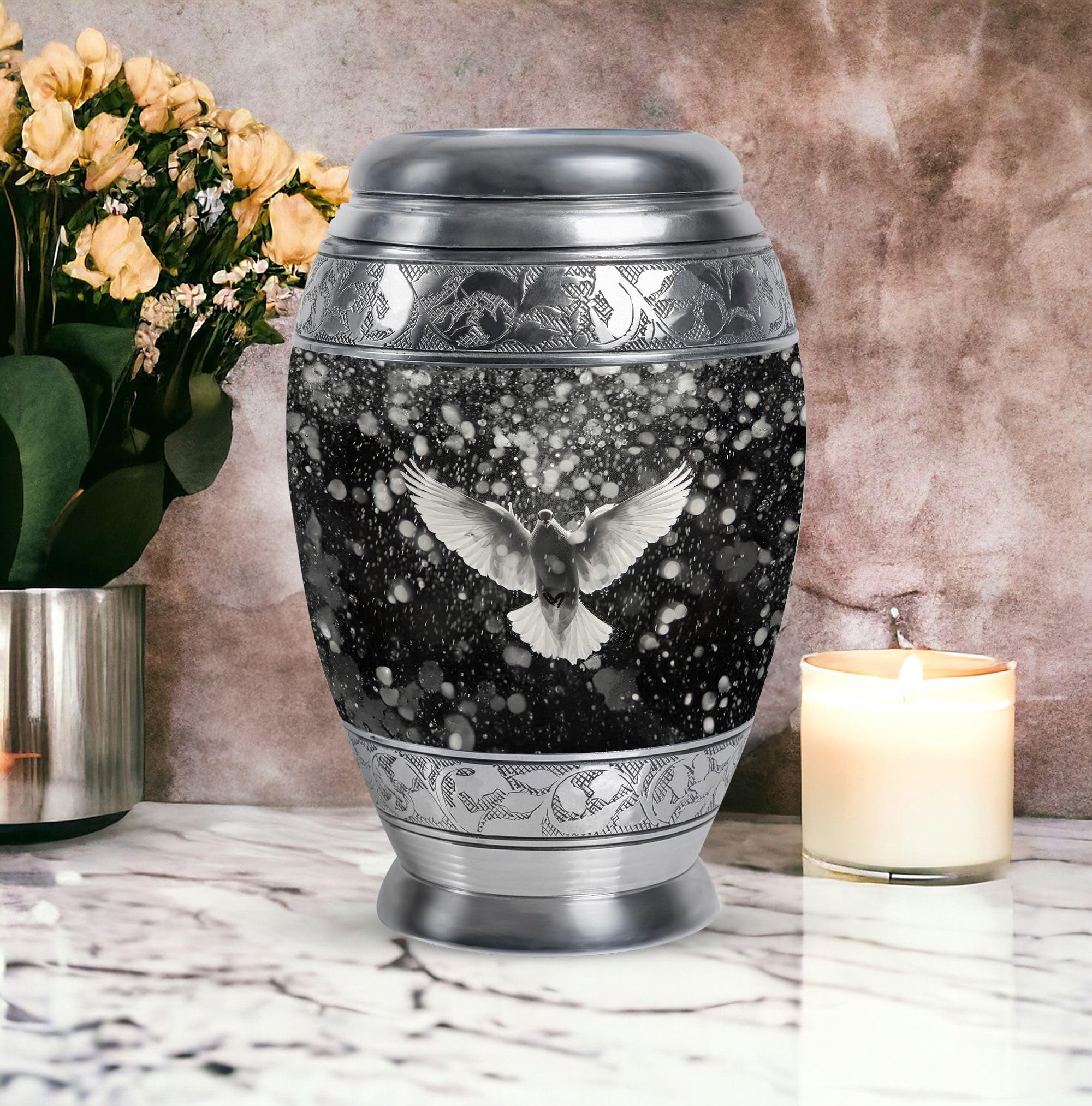 SUBSH Dove Urn for Ashes, 10 Inch Urn, Black Urns for Ashes, Cremation Urns, Decorative Urns, Large Urns for Human Ashes, Urn for Human Ashes Adult Male, Urn for Ashes - Image 5