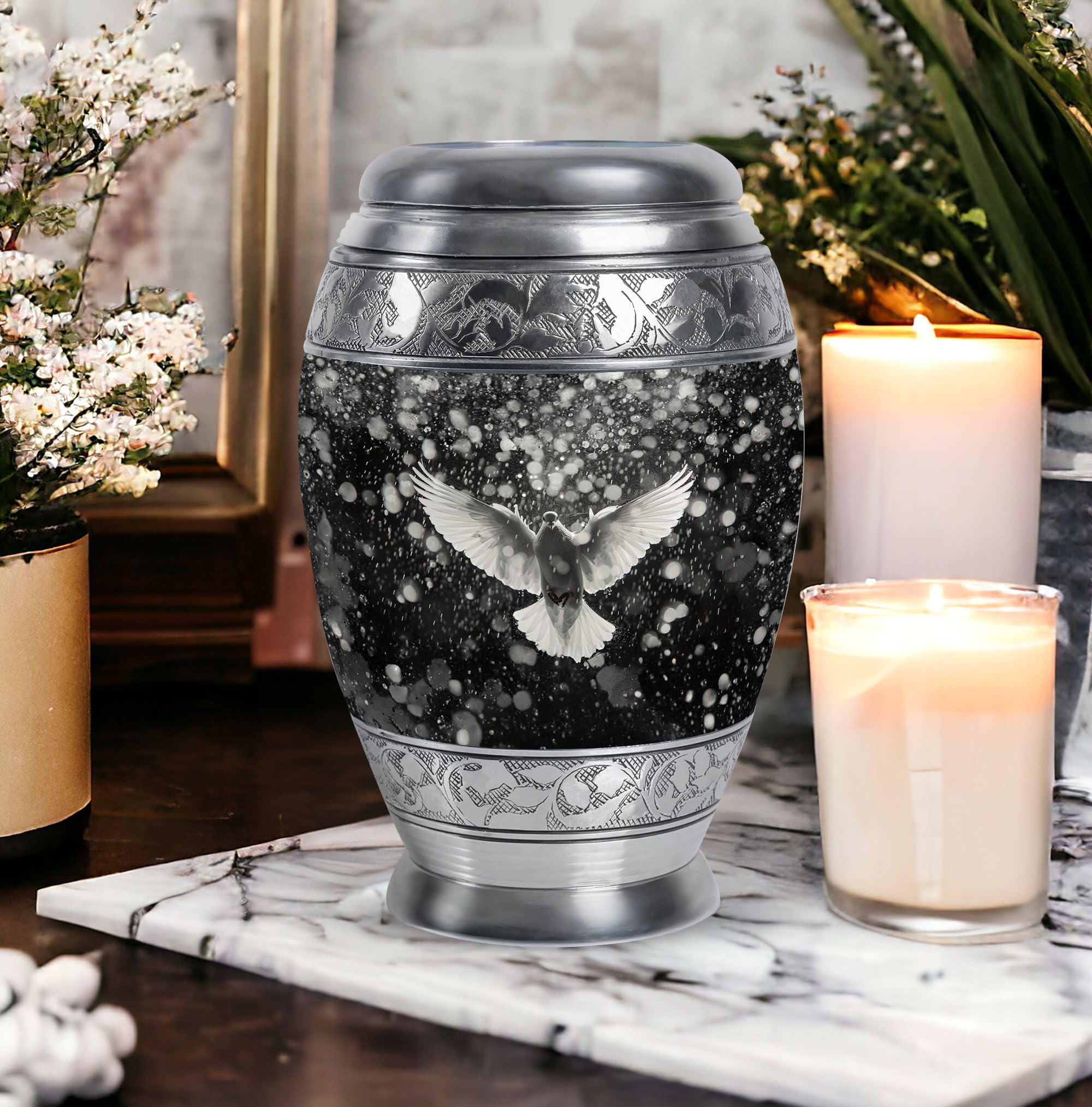 SUBSH Dove Urn for Ashes, 10 Inch Urn, Black Urns for Ashes, Cremation Urns, Decorative Urns, Large Urns for Human Ashes, Urn for Human Ashes Adult Male, Urn for Ashes - Image 6