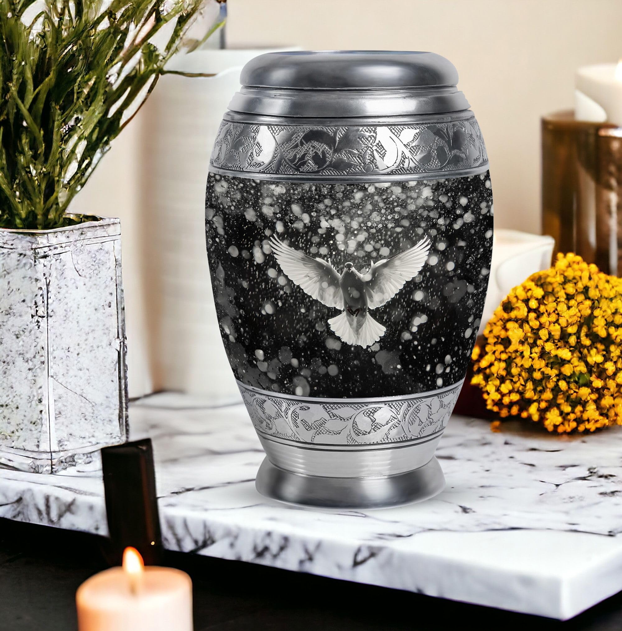 SUBSH Dove Urn for Ashes, 10 Inch Urn, Black Urns for Ashes, Cremation Urns, Decorative Urns, Large Urns for Human Ashes, Urn for Human Ashes Adult Male, Urn for Ashes - Image 7