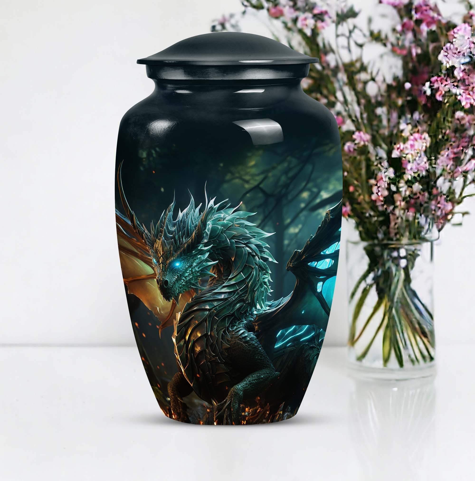 SUBSH Dragon Forest Awakening - Cremation Urn for Adult Men & Women - Funeral Decorative Urns - Memorial for Human Remains Mom & Dad - Urn for Human Ashes for Male & Female - 10 Inch Large - Image 6