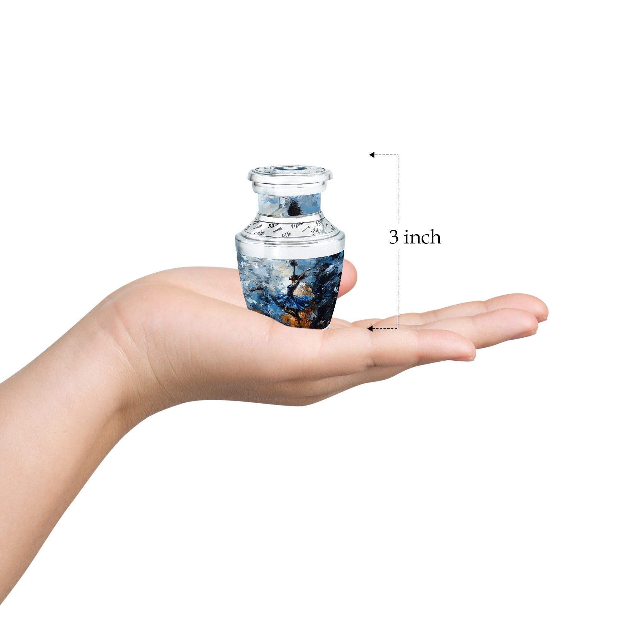 SUBSH Girl Dancing Urn, 3 Inch Small Keepsake Urn for Dog Ashes, Pet Ashes Memorial Urn, Mini Urn for Cat Ashes, Baby Memorial Urn for Ashes, Urn for Mom, Urn for Human Ashes - Image 3