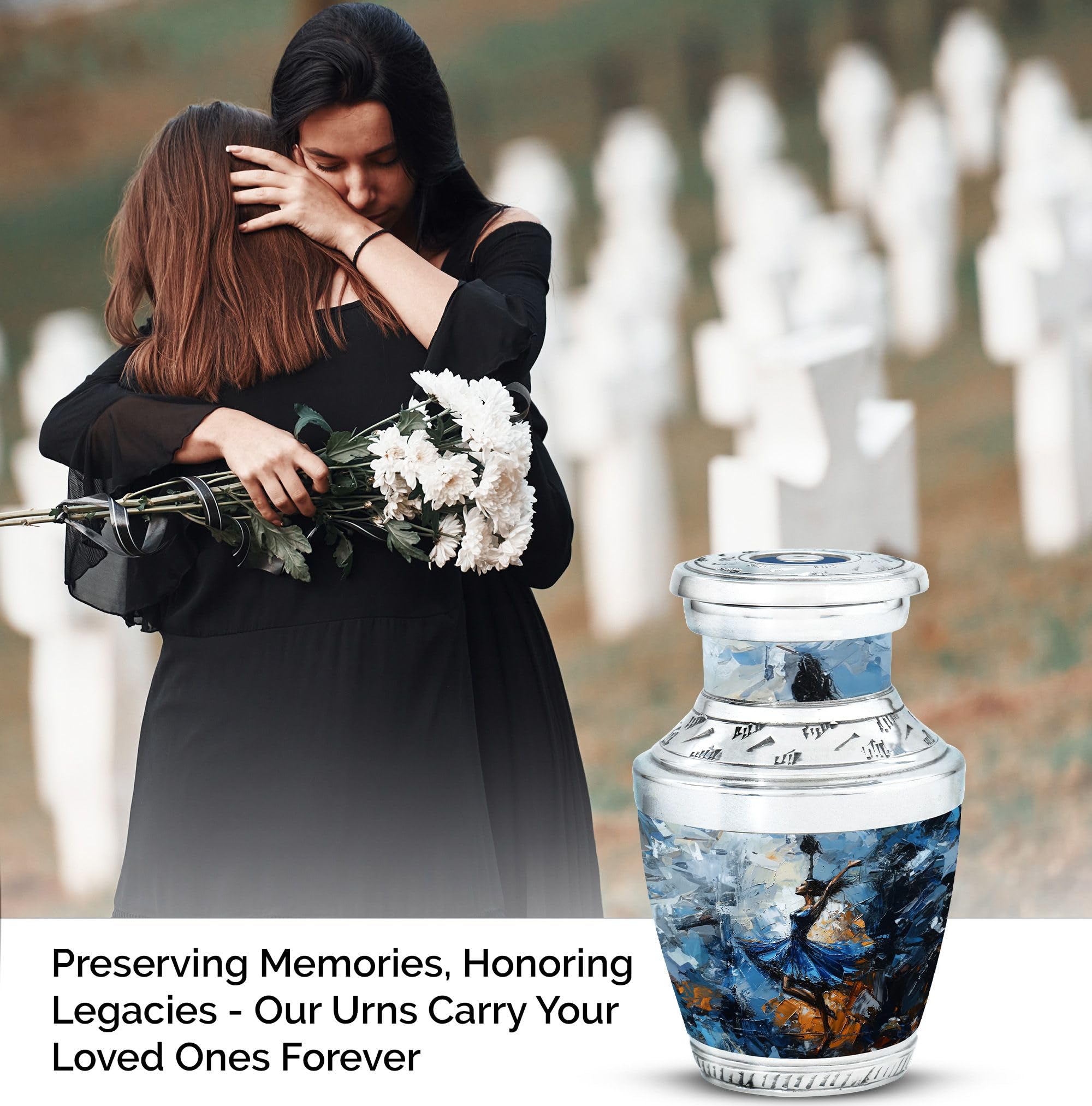 SUBSH Girl Dancing Urn, 3 Inch Small Keepsake Urn for Dog Ashes, Pet Ashes Memorial Urn, Mini Urn for Cat Ashes, Baby Memorial Urn for Ashes, Urn for Mom, Urn for Human Ashes - Image 4