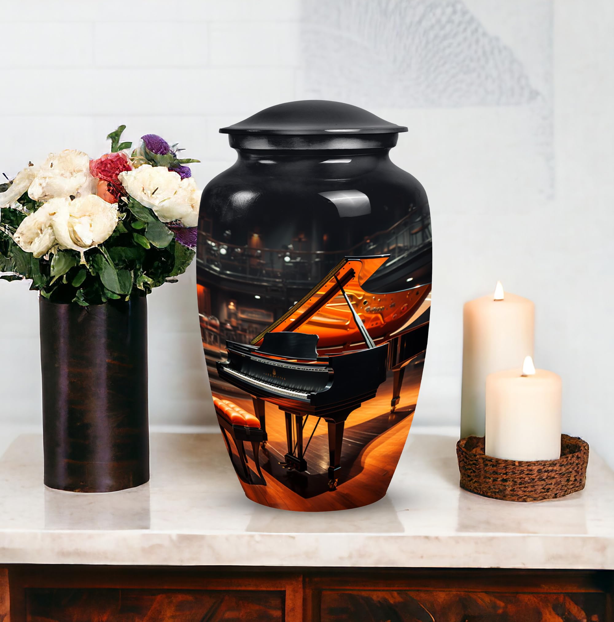 SUBSH Grand Piano Urn for Ashes Adult Male, Modern Urns Ashes Female, Urns for Human, Companion Urn Two, Memorial Gift - Large 10" - Image 4