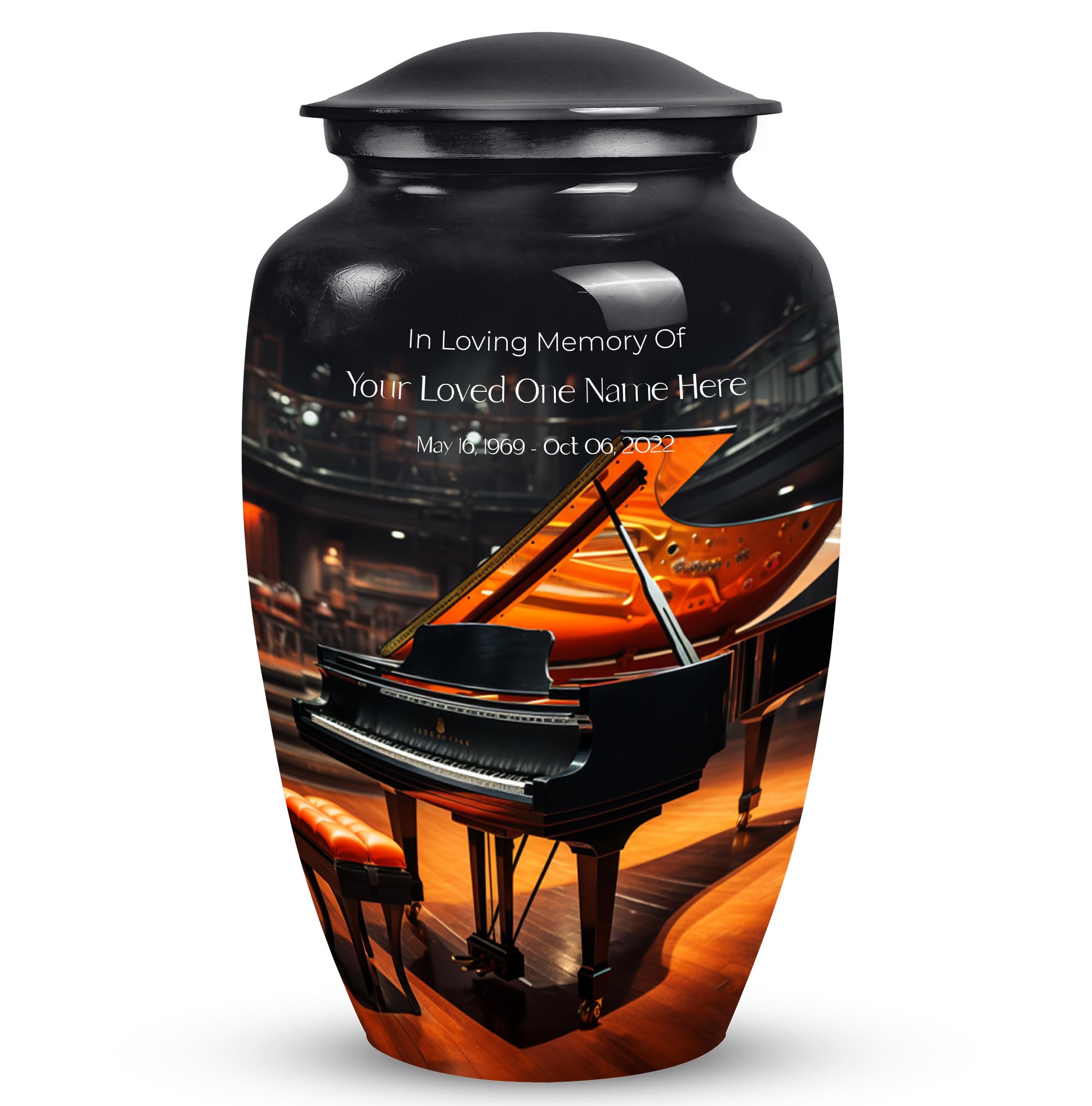 SUBSH Grand Piano Urn for Ashes Adult Male, Modern Urns Ashes Female, Urns for Human, Companion Urn Two, Memorial Gift - Large 10" - Image 5