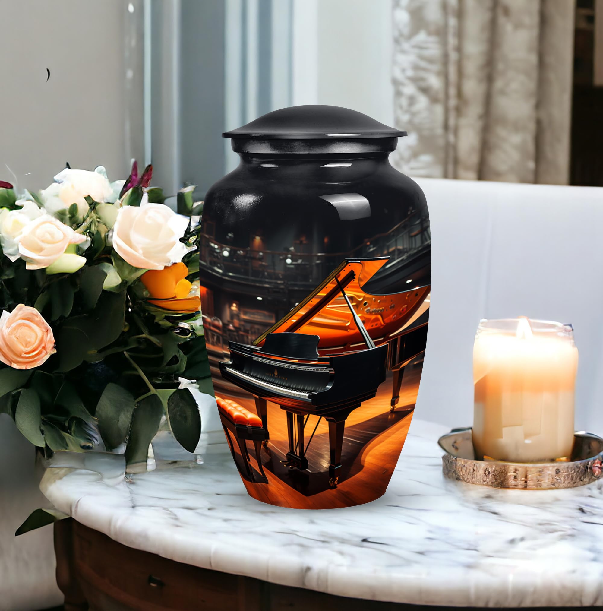 SUBSH Grand Piano Urn for Ashes Adult Male, Modern Urns Ashes Female, Urns for Human, Companion Urn Two, Memorial Gift - Large 10" - Image 8