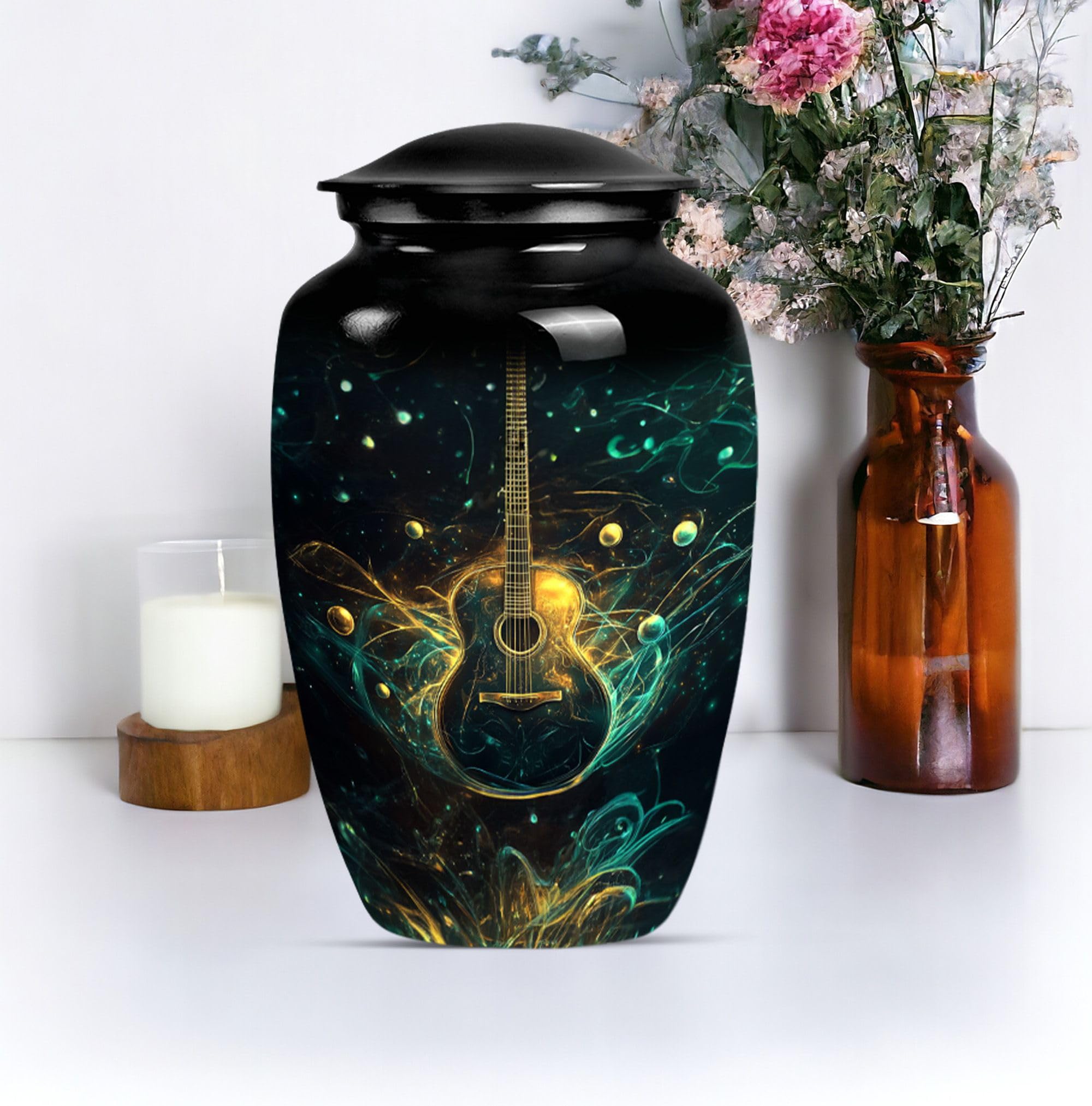 SUBSH Guitar Waves, 10 Inch Urn, Urn for Ashes Adult Female, Urn for Ashes Adult Male, Cremation Urn, Large Urn, Memorial Urn, Urn for Dad, Funeral Urn, Urn for Mom, Burial Urn - Image 4