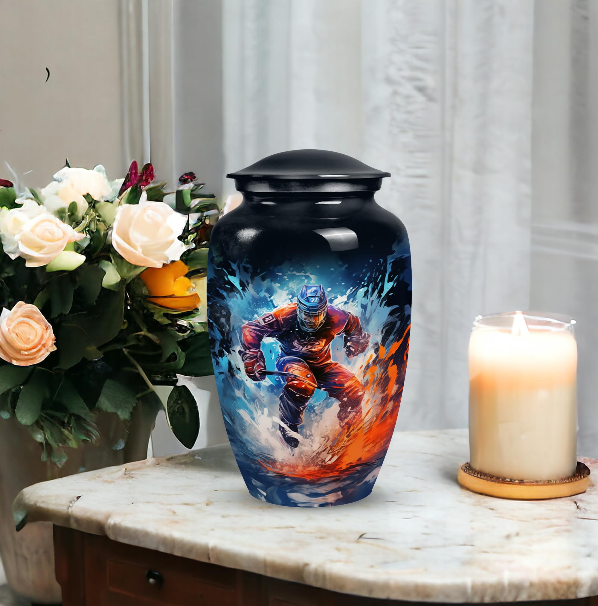SUBSH Hockey Cremation Urns for Adult Ashes, Handcrafted Large Urn, Burial, Urns for Human Ashes Adult Female Or Male, Funeral Decorative Urn Large Size 10" - Image 5