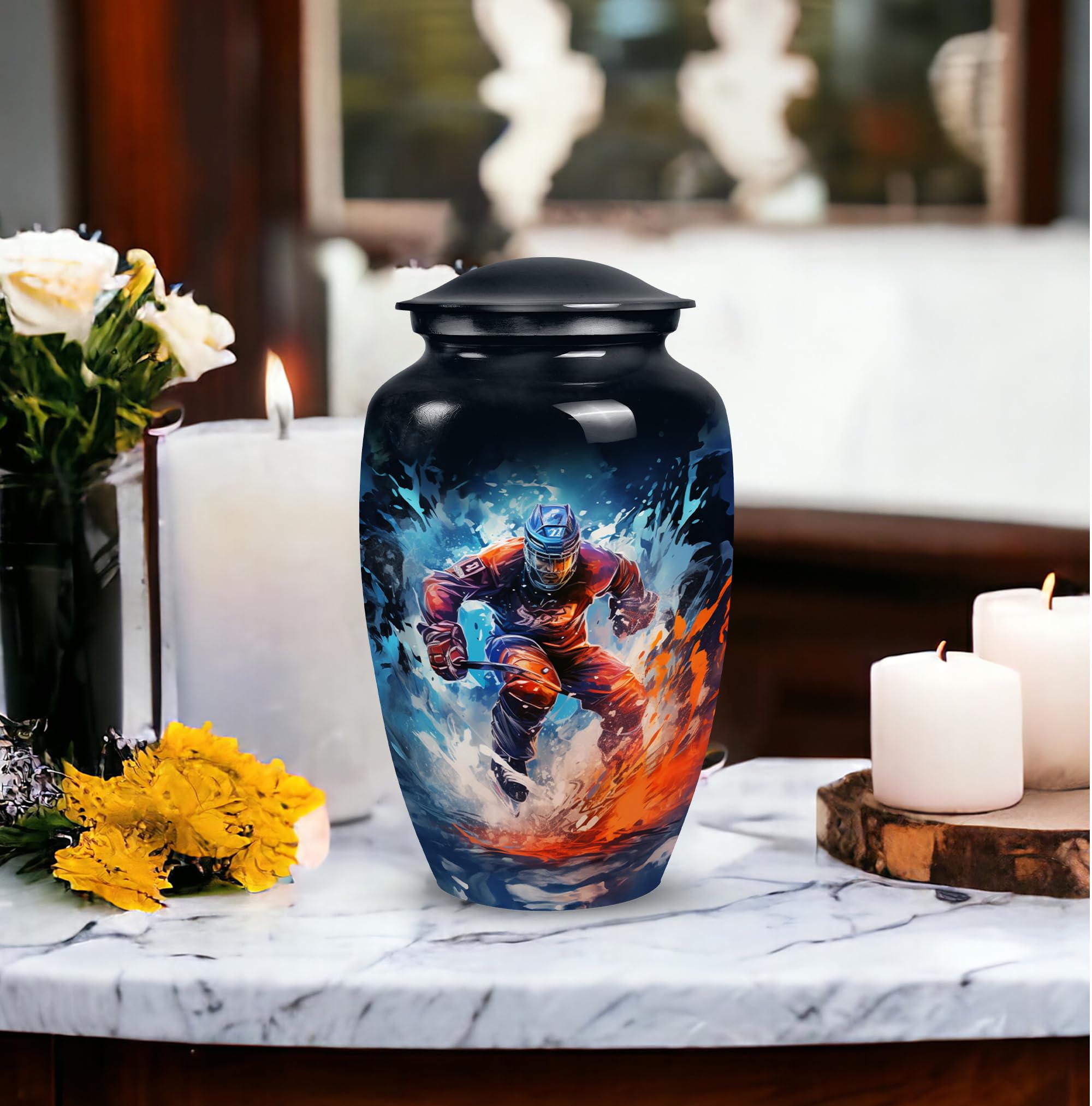 SUBSH Hockey Cremation Urns for Adult Ashes, Handcrafted Large Urn, Burial, Urns for Human Ashes Adult Female Or Male, Funeral Decorative Urn Large Size 10" - Image 6