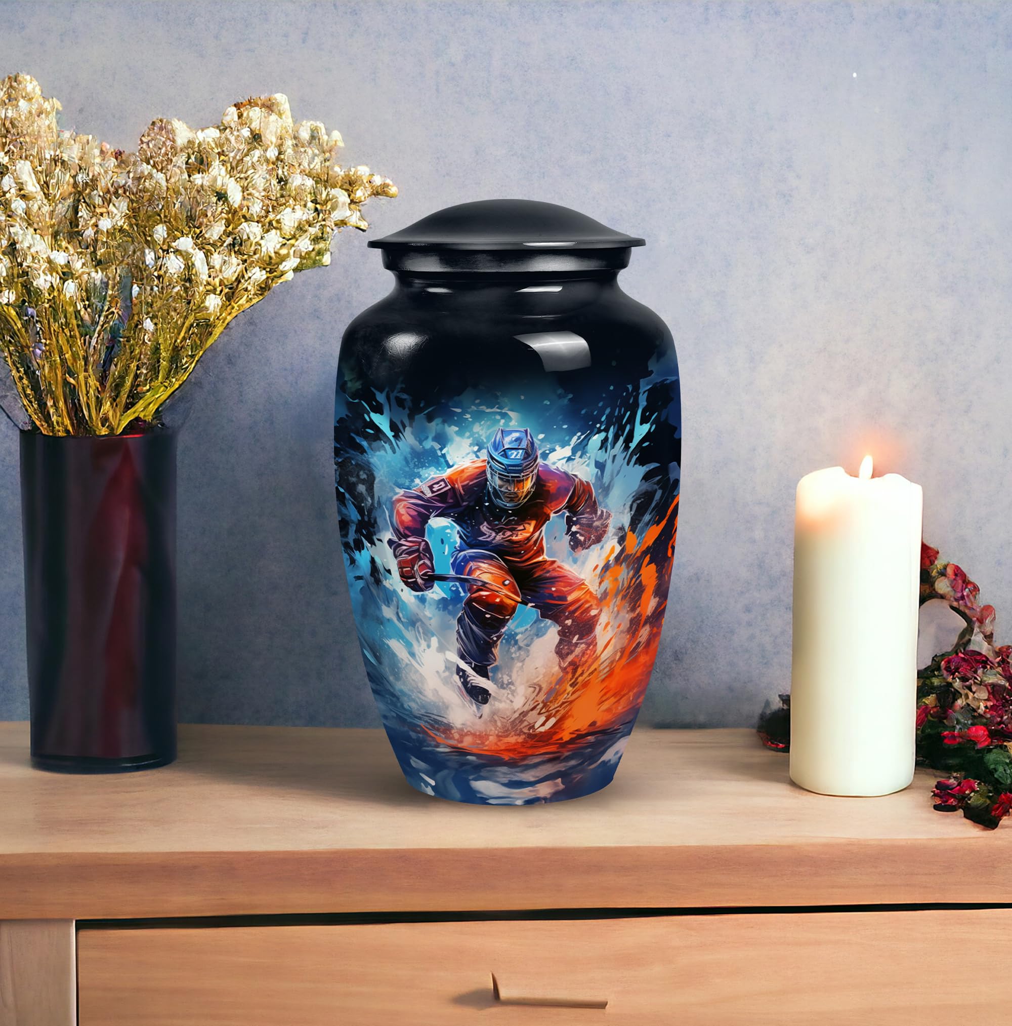 SUBSH Hockey Cremation Urns for Adult Ashes, Handcrafted Large Urn, Burial, Urns for Human Ashes Adult Female Or Male, Funeral Decorative Urn Large Size 10" - Image 7