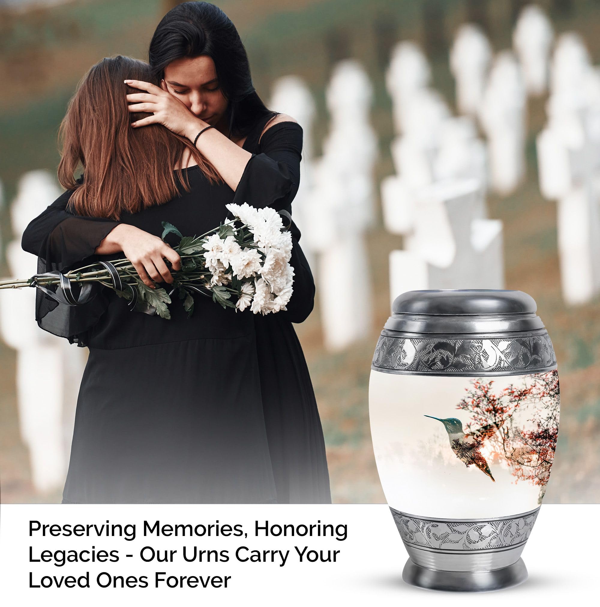 SUBSH Hummingbird Urn for Ashes, 3 Inch Urn Set of 4, White Cremation Urns for Ashes, Decorative Urn for Ashes, Urns for Human Ashes Adult Dad & Mom, Small Dog Urns, Mini Urns for Ashes - Image 4
