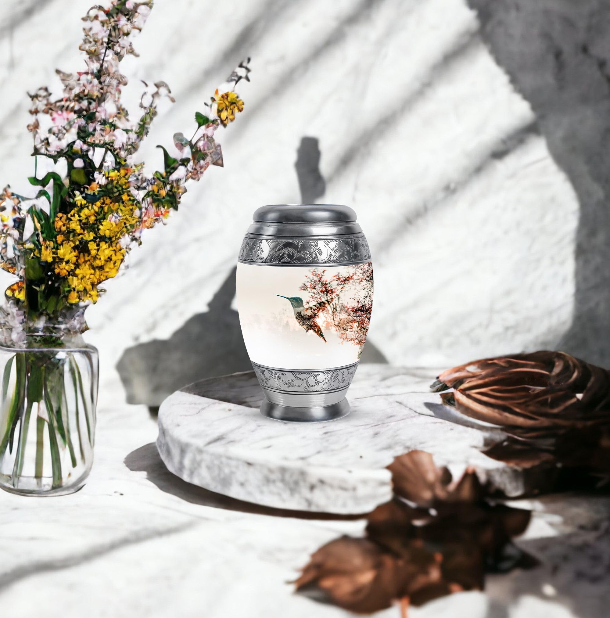 SUBSH Hummingbird Urn for Ashes, 3 Inch Urn Set of 4, White Cremation Urns for Ashes, Decorative Urn for Ashes, Urns for Human Ashes Adult Dad & Mom, Small Dog Urns, Mini Urns for Ashes - Image 8
