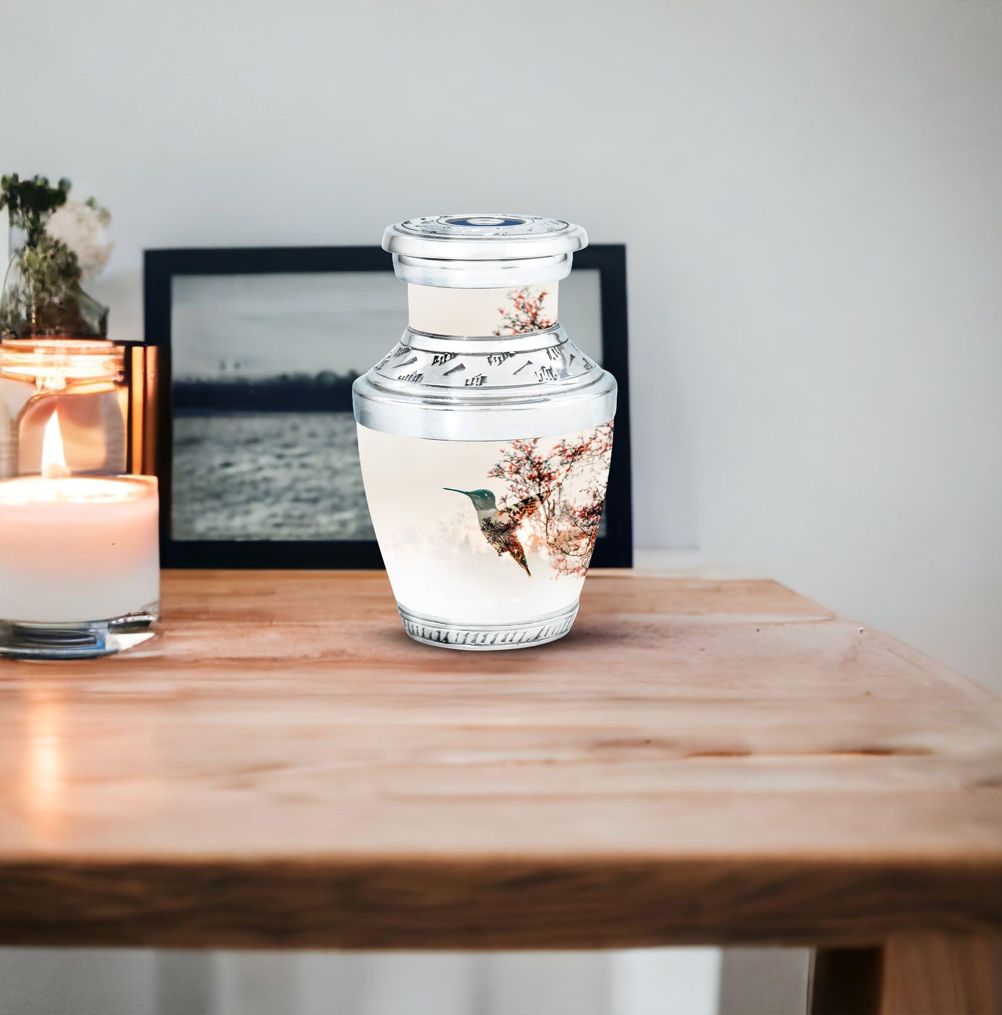 SUBSH Hummingbird Urn for Ashes, 3 Inch Urn Set of 4, White Cremation Urns for Ashes, Decorative Urn for Ashes, Small Dog Urns, Urns for Human Ashes Adult Female, Mini Urns for Ashes - Image 7