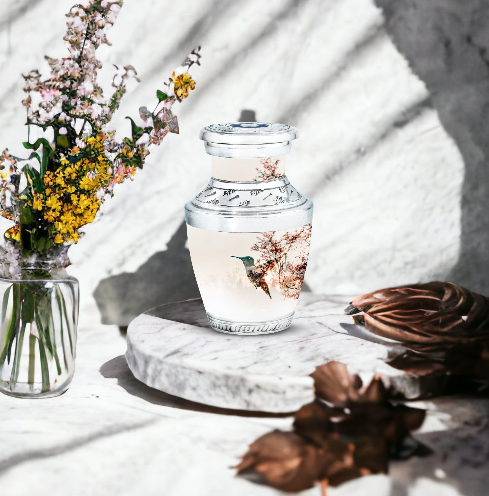 SUBSH Hummingbird Urn for Ashes, 3 Inch Urn Set of 4, White Cremation Urns for Ashes, Decorative Urn for Ashes, Small Dog Urns, Urns for Human Ashes Adult Female, Mini Urns for Ashes - Image 8