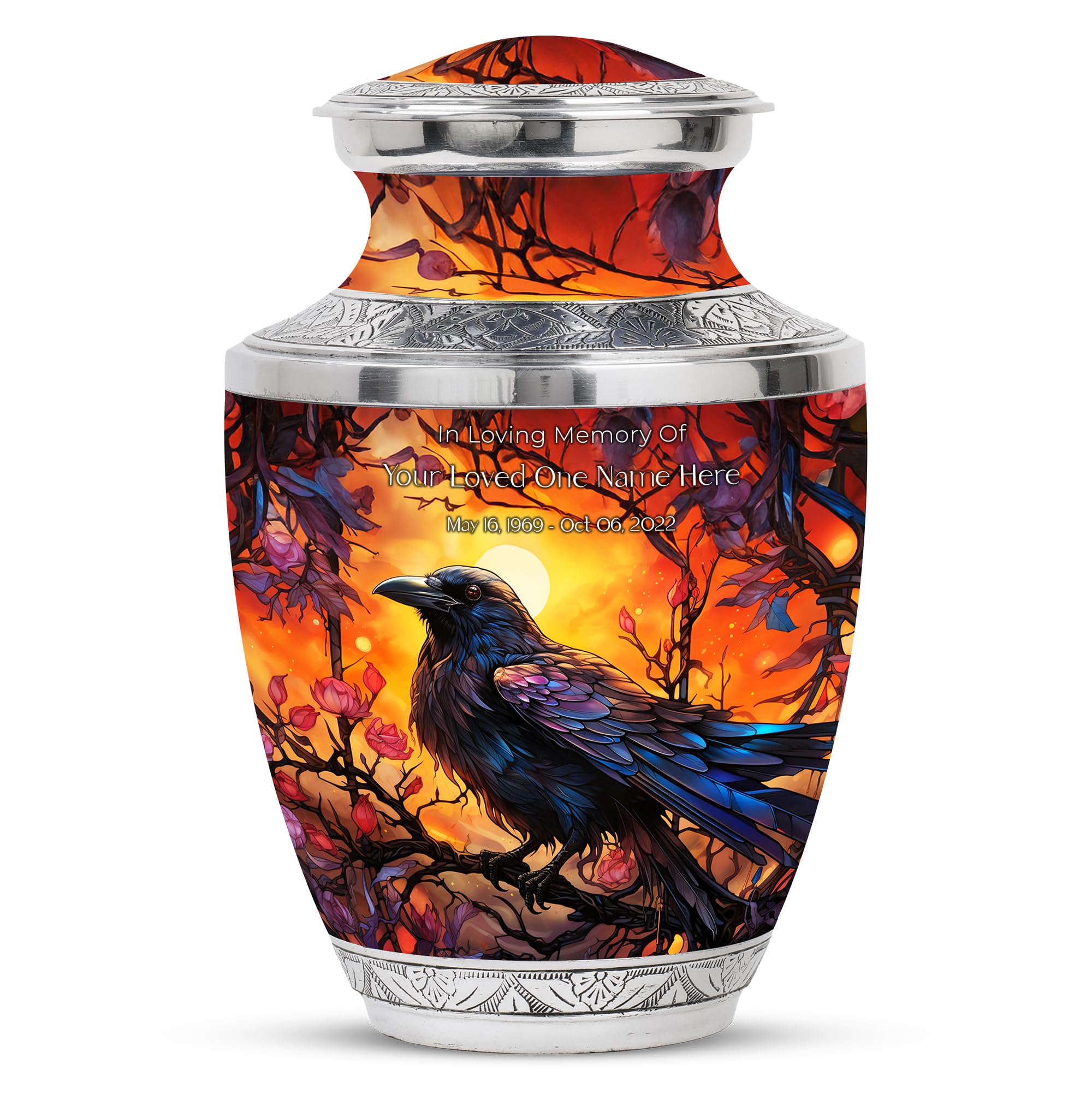 SUBSH Raven's Mystical Roost, Cremation Urn Sun, Decorative Urns, Cremation Urn Bird, Tree of Life Urn for Ashes, Human Urns for Ashes - 10'' - Image 7