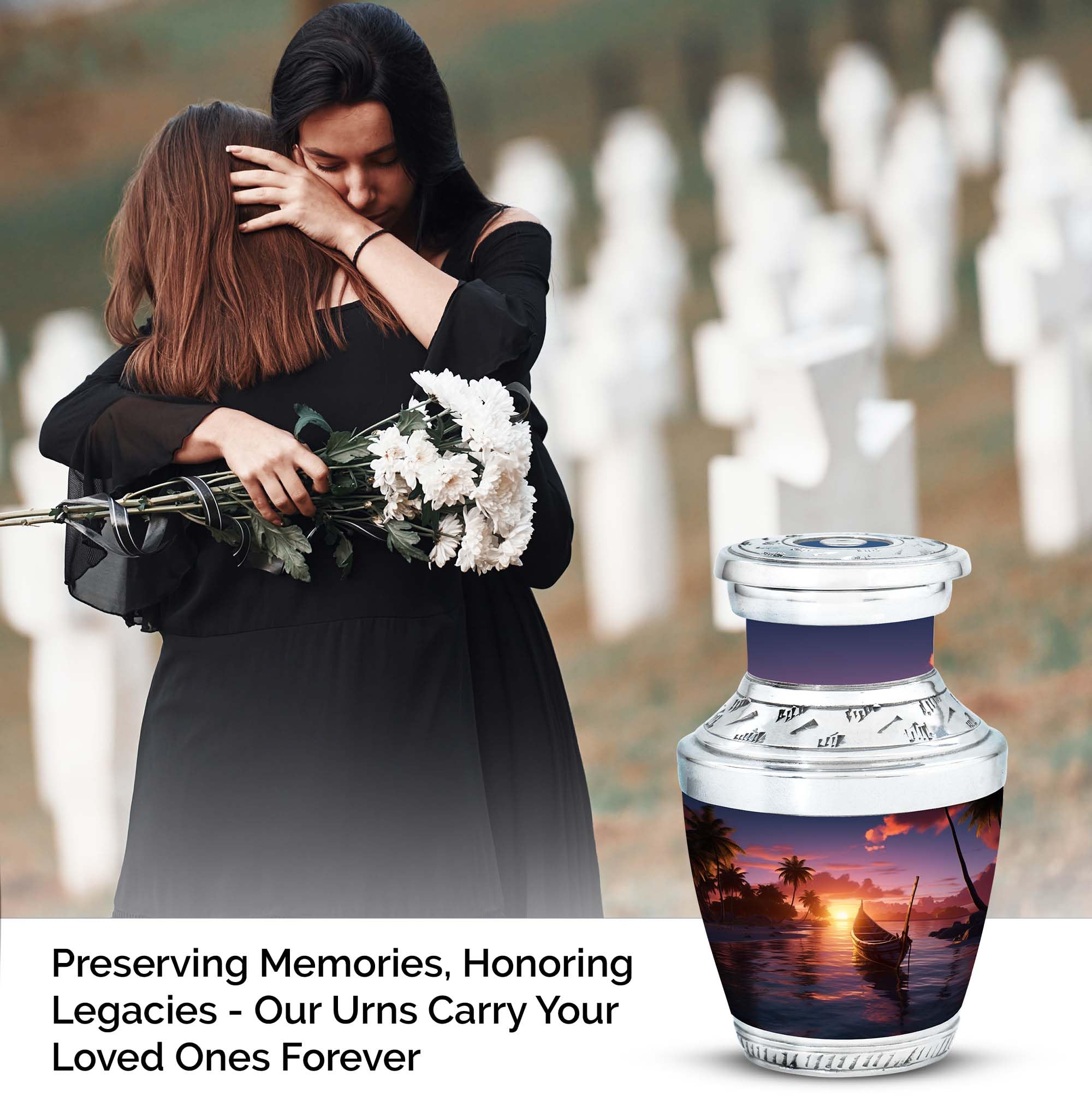 SUBSH Serene Sunset at a Tropical Beach, urn Keepsakes for Ashes, urn for Ashes Adult Male & Female Small, Mini Keepsake Funeral Urn, Funeral Urns Small, Keepsake Urns for Ashes 3'' - Image 4