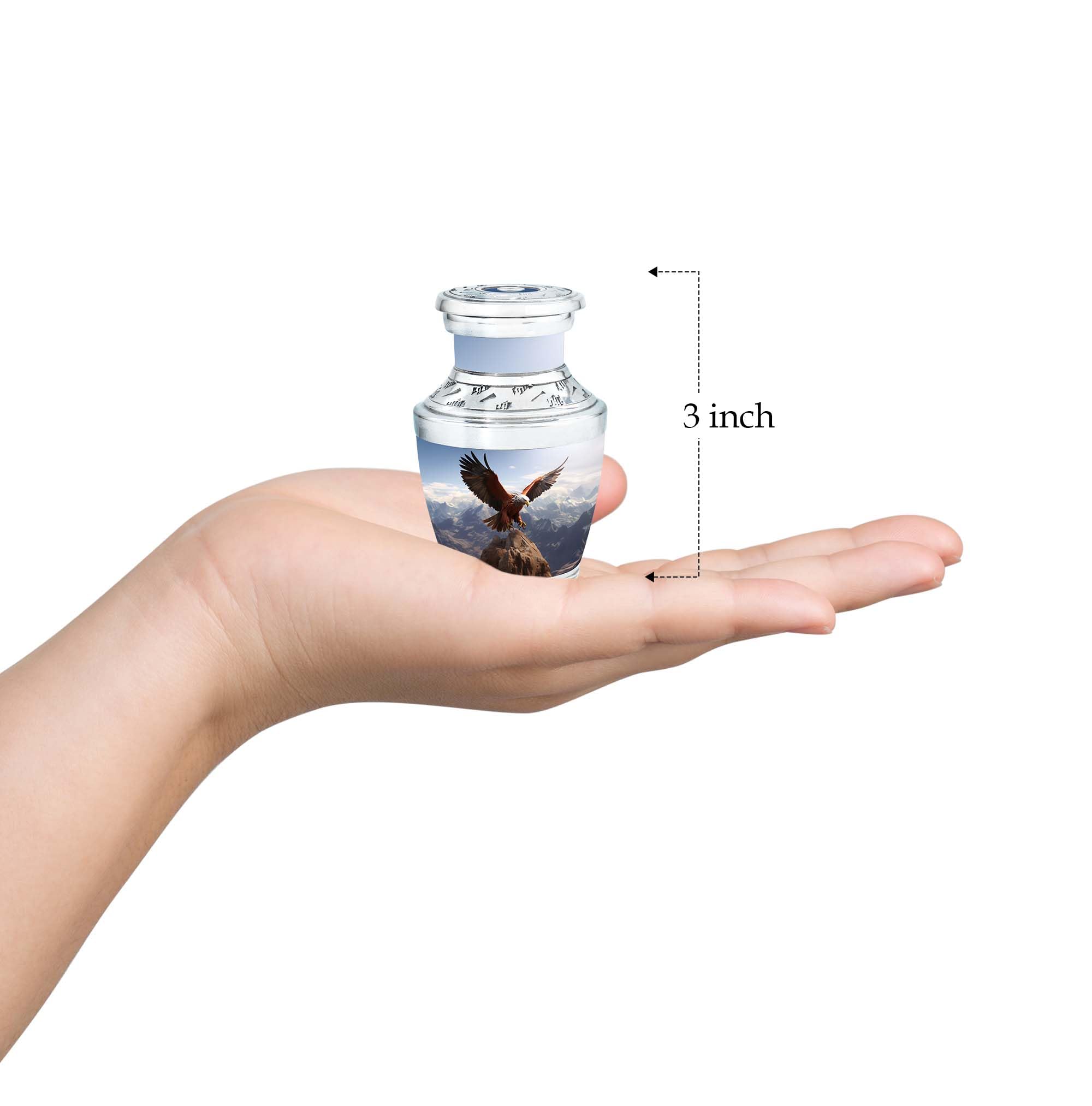 SUBSH Sovereign of Mountain Skies, Set of 4 Small Keepsake Urns, Urns for Human Ashes Adult Male & Female, Decoration Urn, Cremation Keepsake Urns, Memorial Keepsakes, Keepsake Urns for Ashes 3'' - Image 3