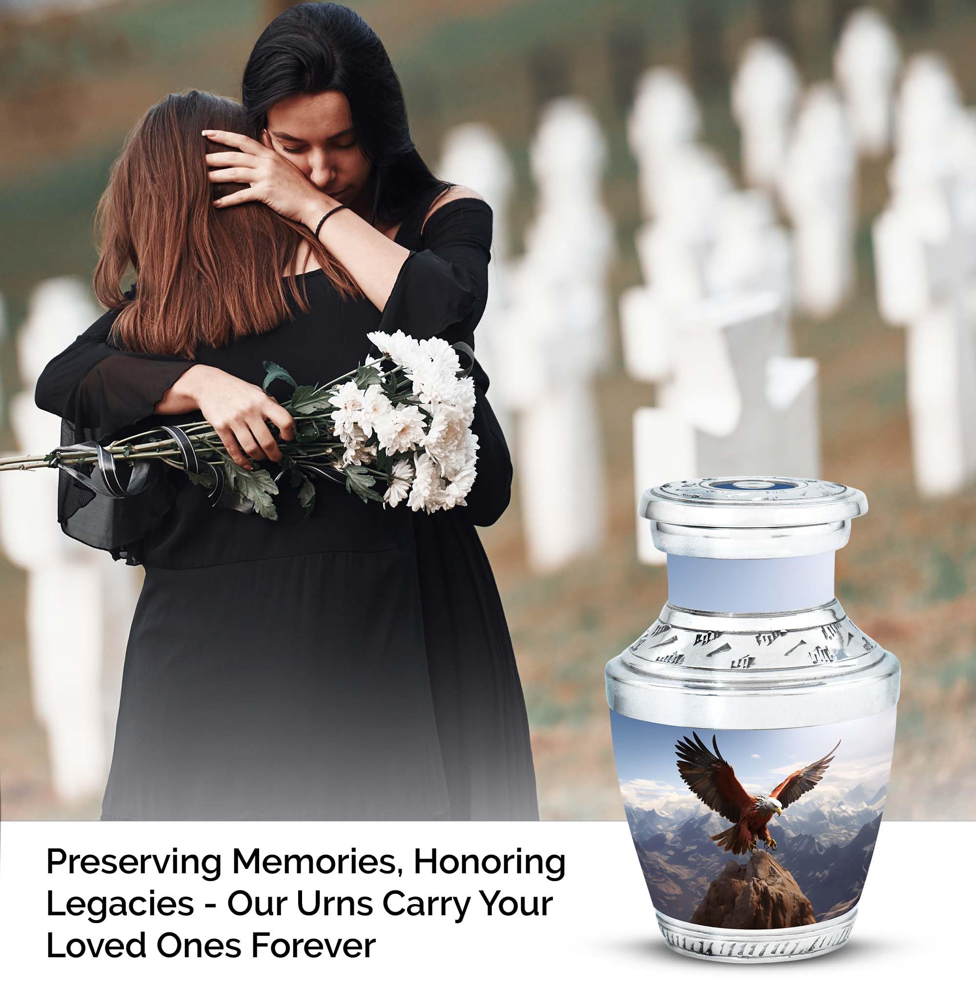 SUBSH Sovereign of Mountain Skies, Set of 4 Small Keepsake Urns, Urns for Human Ashes Adult Male & Female, Decoration Urn, Cremation Keepsake Urns, Memorial Keepsakes, Keepsake Urns for Ashes 3'' - Image 4