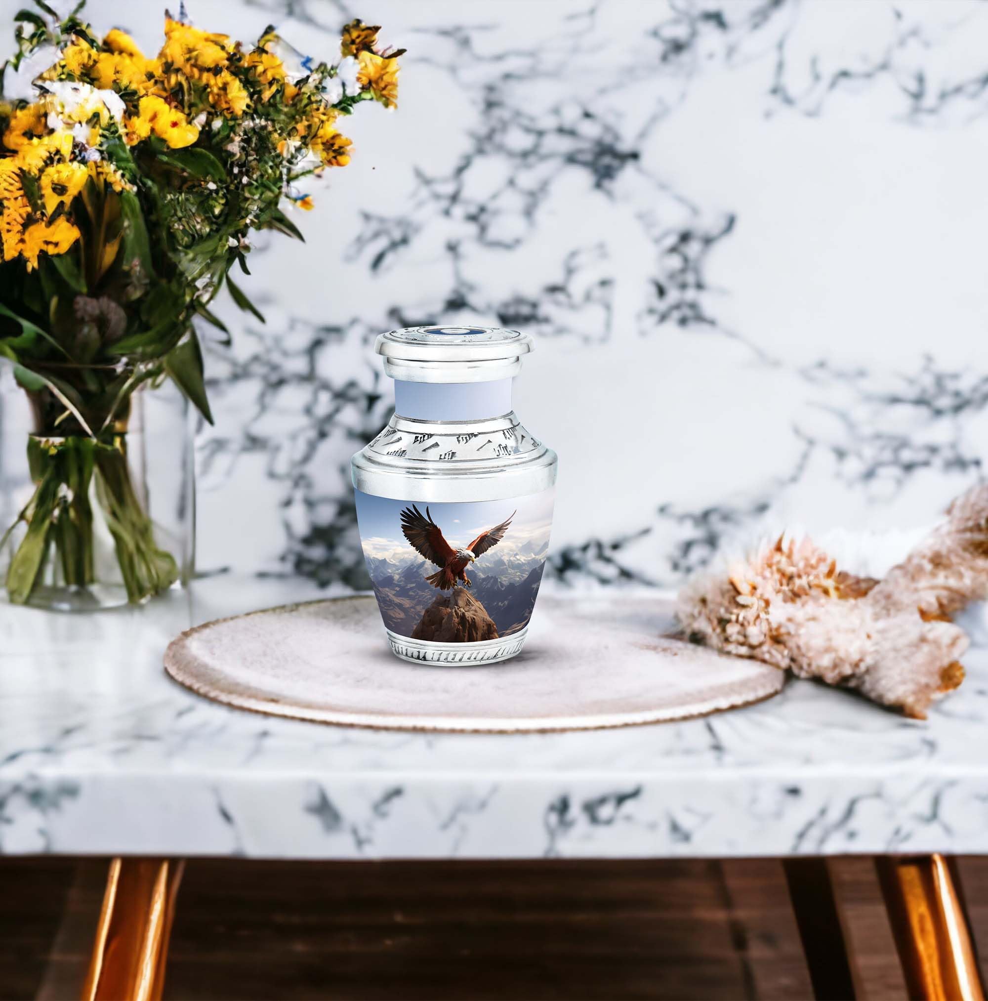 SUBSH Sovereign of Mountain Skies, Set of 4 Small Keepsake Urns, Urns for Human Ashes Adult Male & Female, Decoration Urn, Cremation Keepsake Urns, Memorial Keepsakes, Keepsake Urns for Ashes 3'' - Image 6