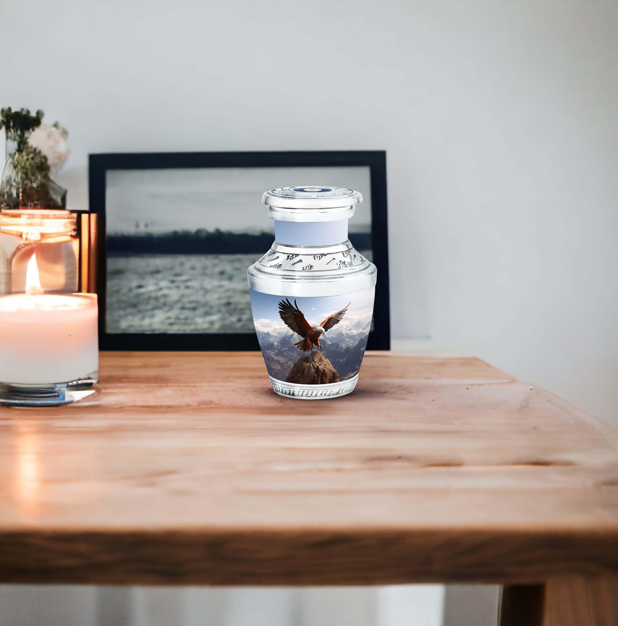 SUBSH Sovereign of Mountain Skies, Set of 4 Small Keepsake Urns, Urns for Human Ashes Adult Male & Female, Decoration Urn, Cremation Keepsake Urns, Memorial Keepsakes, Keepsake Urns for Ashes 3'' - Image 7