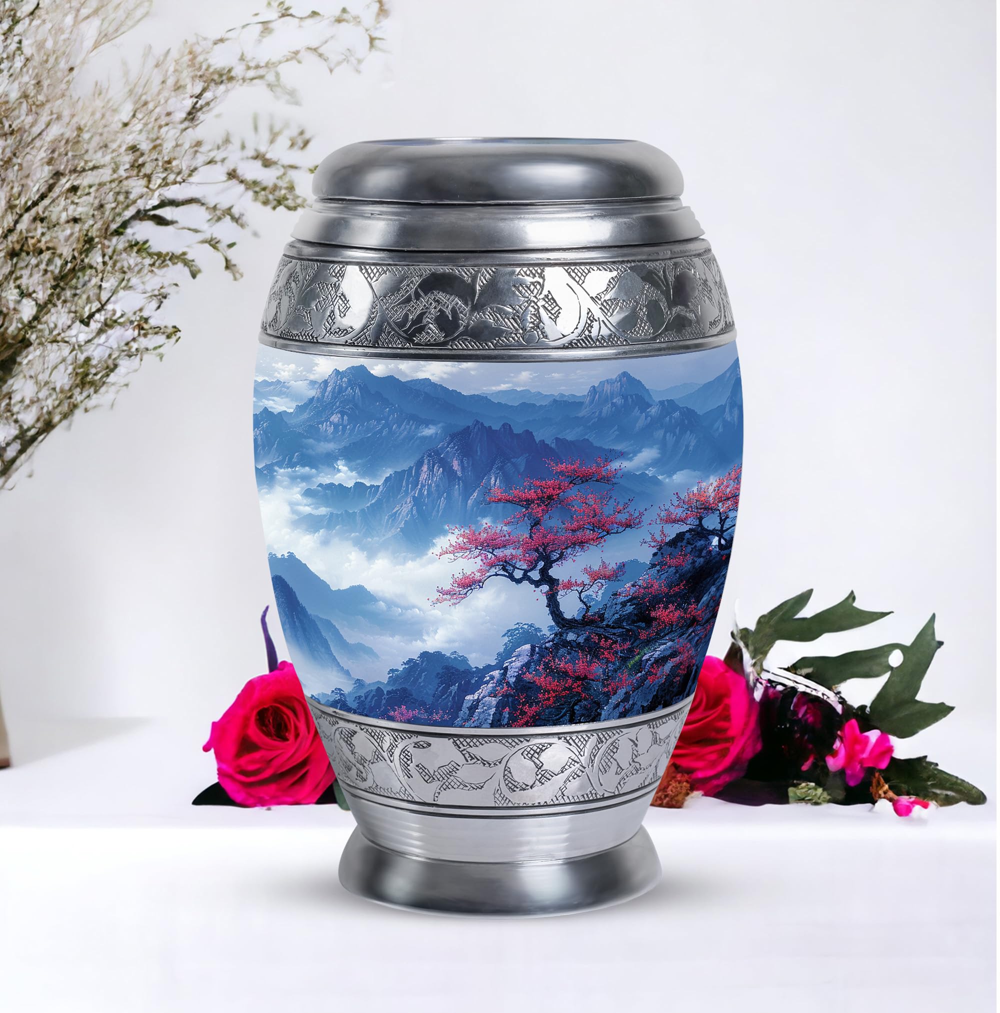 SUBSH Springtime Engraved Keepsake Urn for Ashes Adult Male, Funeral Urns, Portable Keepsake Urns for Human Ashes, Pet Ashes Keepsake - 10" Large - Image 5