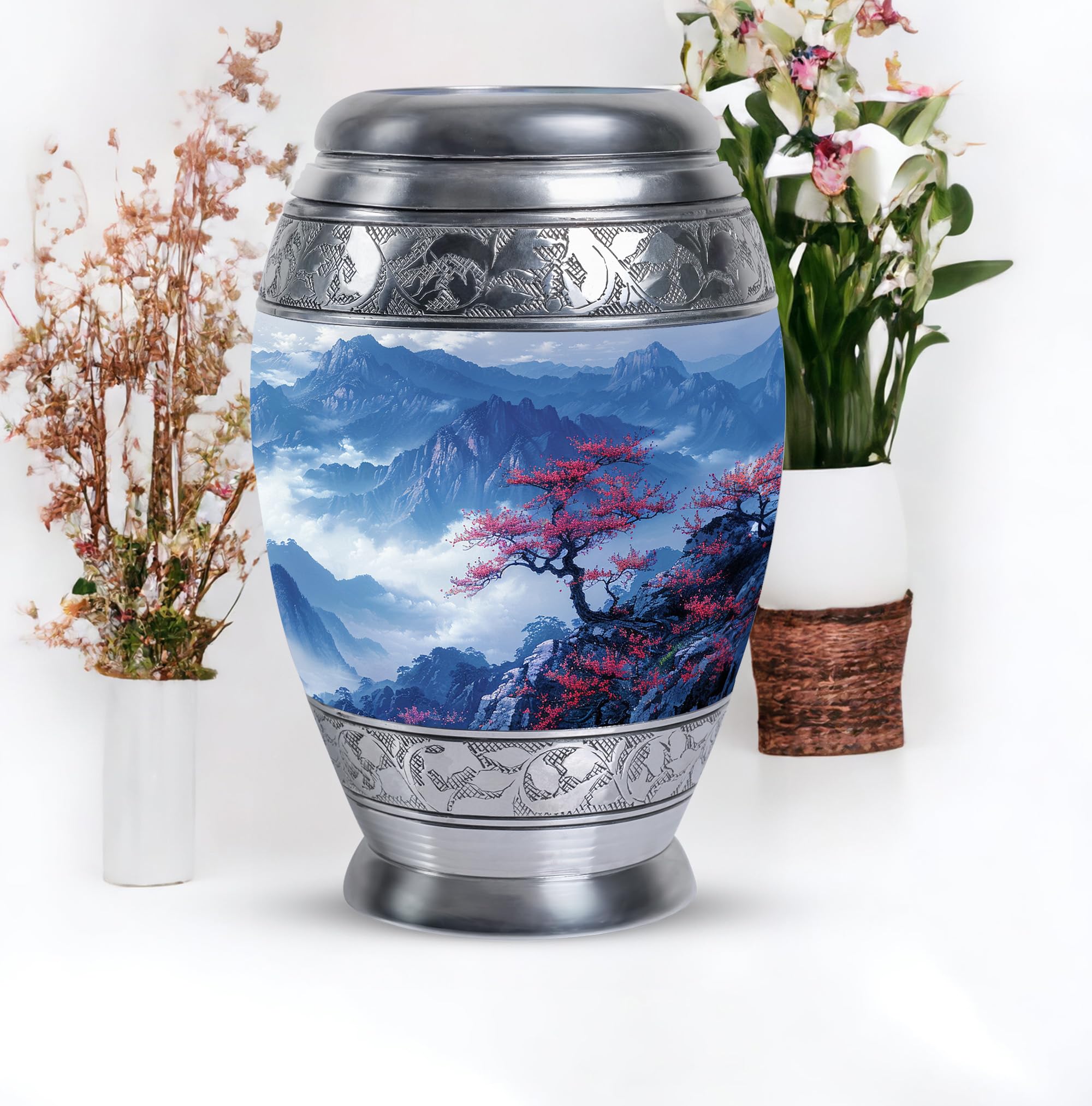 SUBSH Springtime Engraved Keepsake Urn for Ashes Adult Male, Funeral Urns, Portable Keepsake Urns for Human Ashes, Pet Ashes Keepsake - 10" Large - Image 6