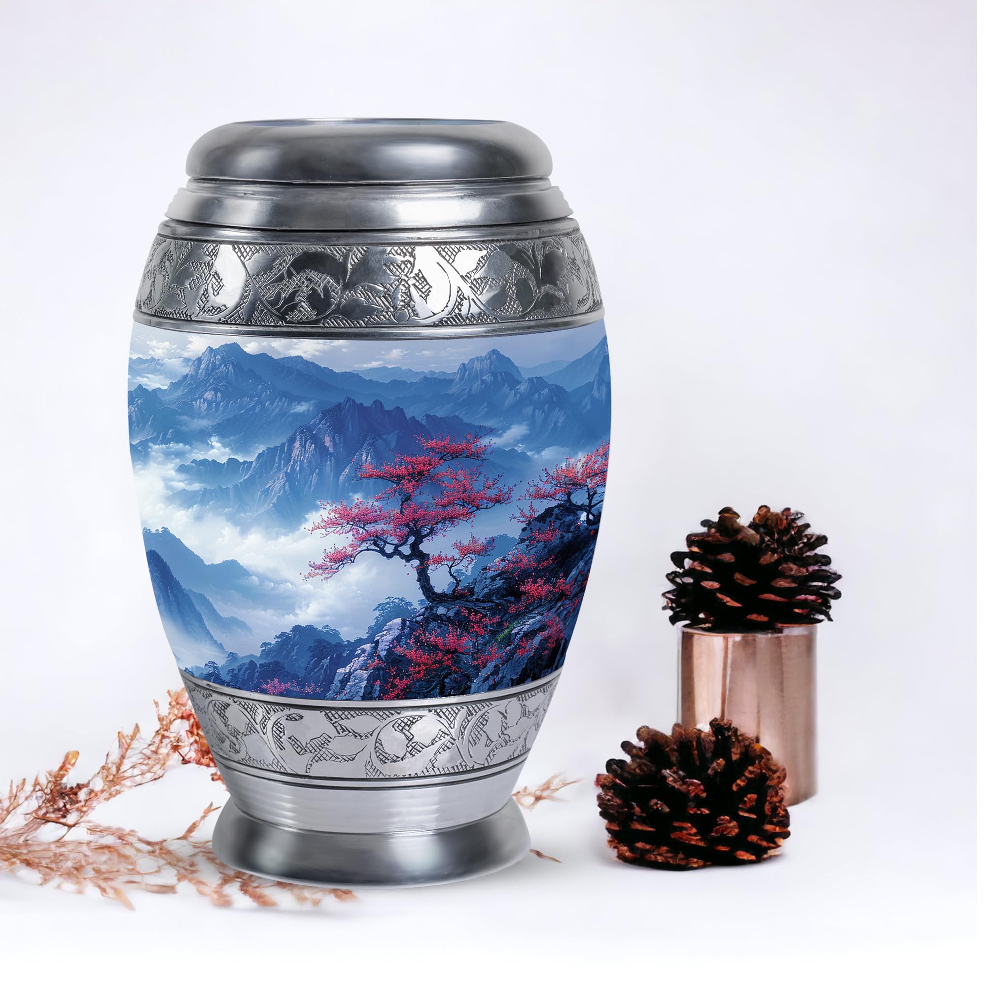 SUBSH Springtime Engraved Keepsake Urn for Ashes Adult Male, Funeral Urns, Portable Keepsake Urns for Human Ashes, Pet Ashes Keepsake - 10" Large - Image 8