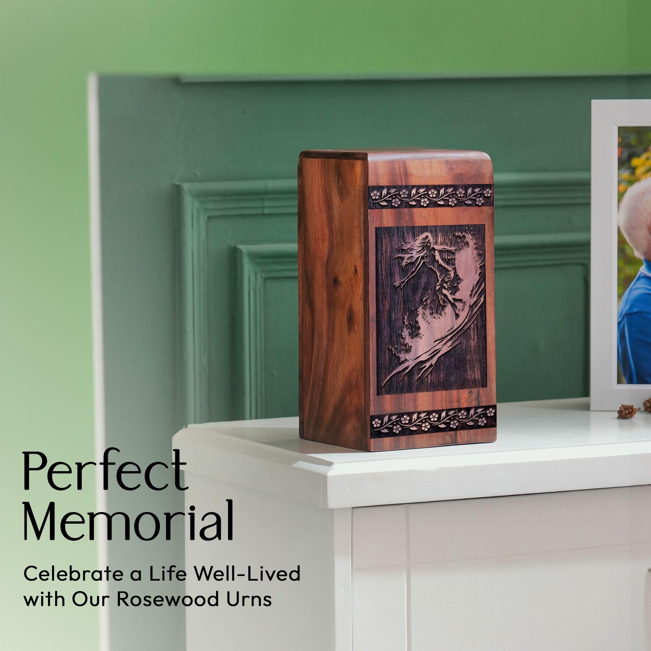 SUBSH Surfing Waves Urn, 10 Inch Urn, Wooden Urn for Human Ashes Adult, Large Urn for Human Ashes Adult Male & Female, Funeral Urn for Ashes, Urns for Ashes, Cremation Urn for Ashes, Pack of 1 - Image 6