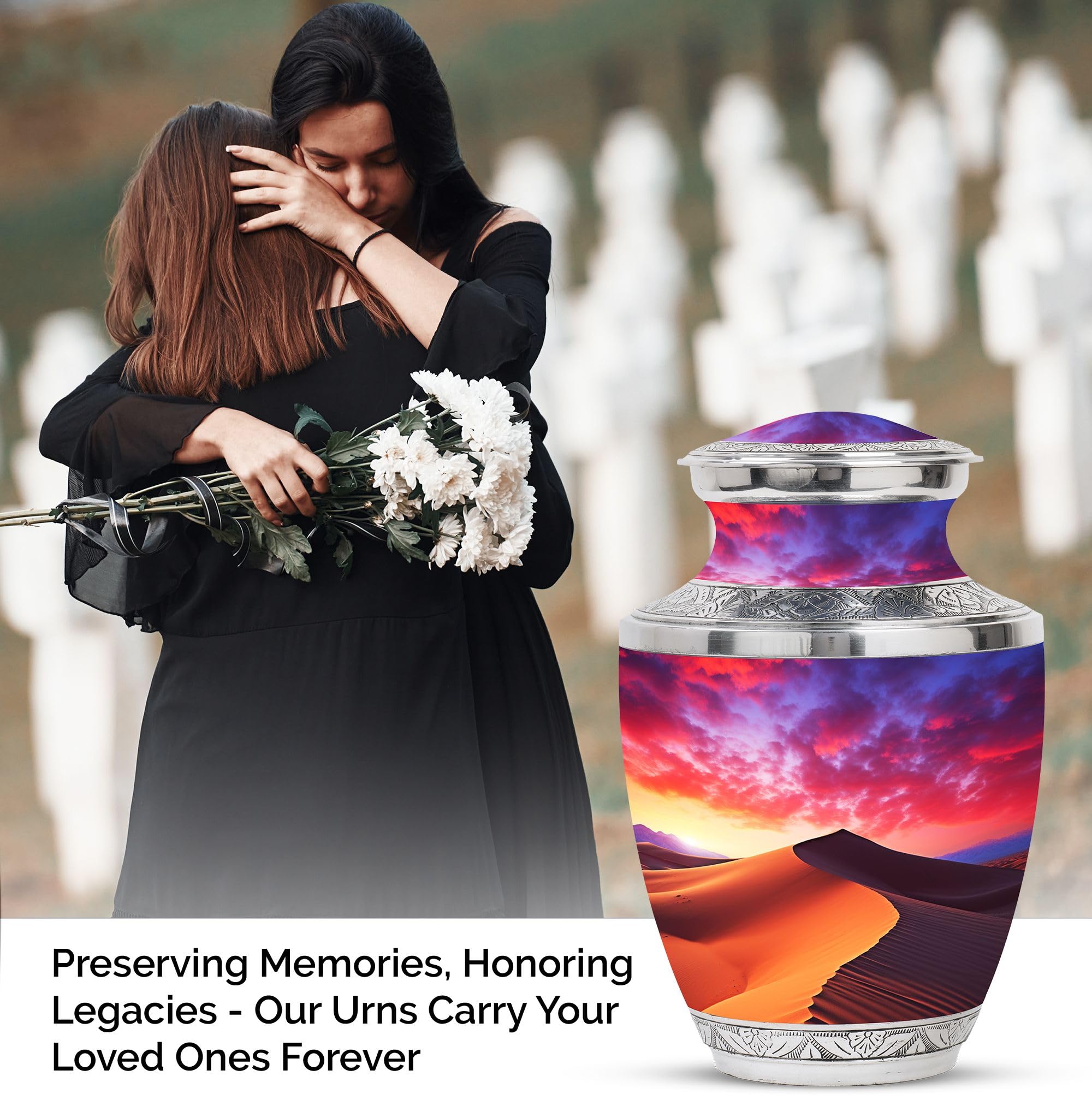 SUBSH The Desert'S Fiery Breath at Sunset - Sunset Urn, Desert Sands Urn, Decorative Urn, Cremation Urns Adult Human, Urns for Human Ashes Extra Large - 10" - Image 3