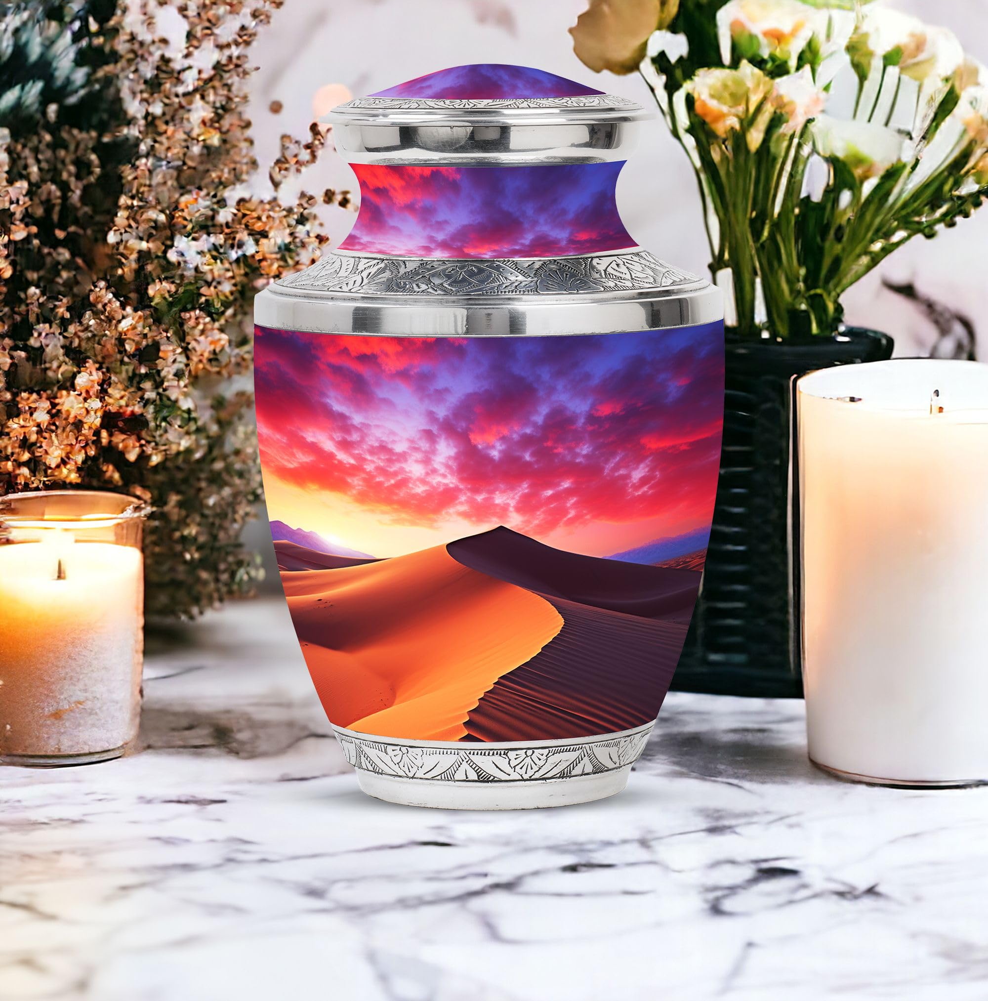 SUBSH The Desert'S Fiery Breath at Sunset - Sunset Urn, Desert Sands Urn, Decorative Urn, Cremation Urns Adult Human, Urns for Human Ashes Extra Large - 10" - Image 4