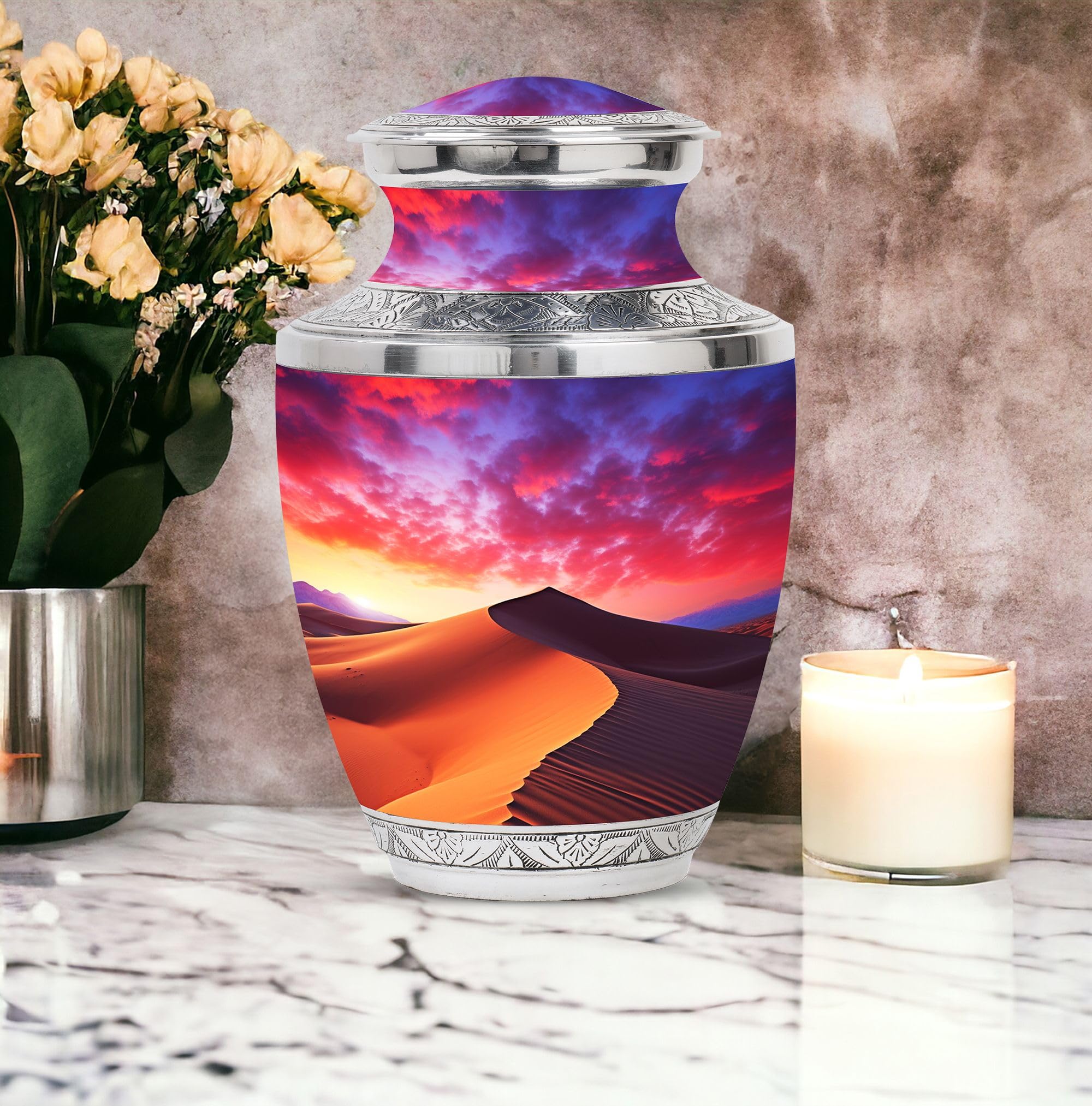 SUBSH The Desert'S Fiery Breath at Sunset - Sunset Urn, Desert Sands Urn, Decorative Urn, Cremation Urns Adult Human, Urns for Human Ashes Extra Large - 10" - Image 5
