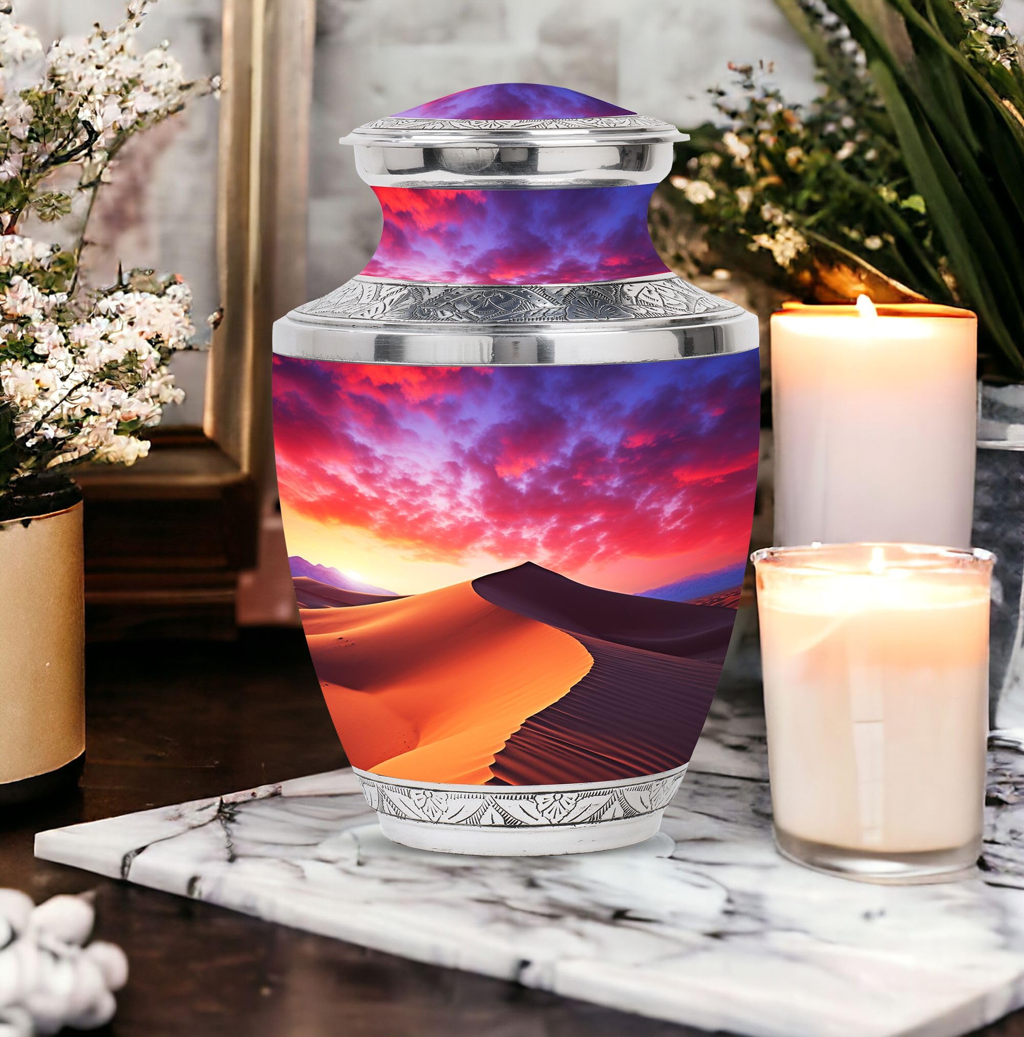 SUBSH The Desert'S Fiery Breath at Sunset - Sunset Urn, Desert Sands Urn, Decorative Urn, Cremation Urns Adult Human, Urns for Human Ashes Extra Large - 10" - Image 6
