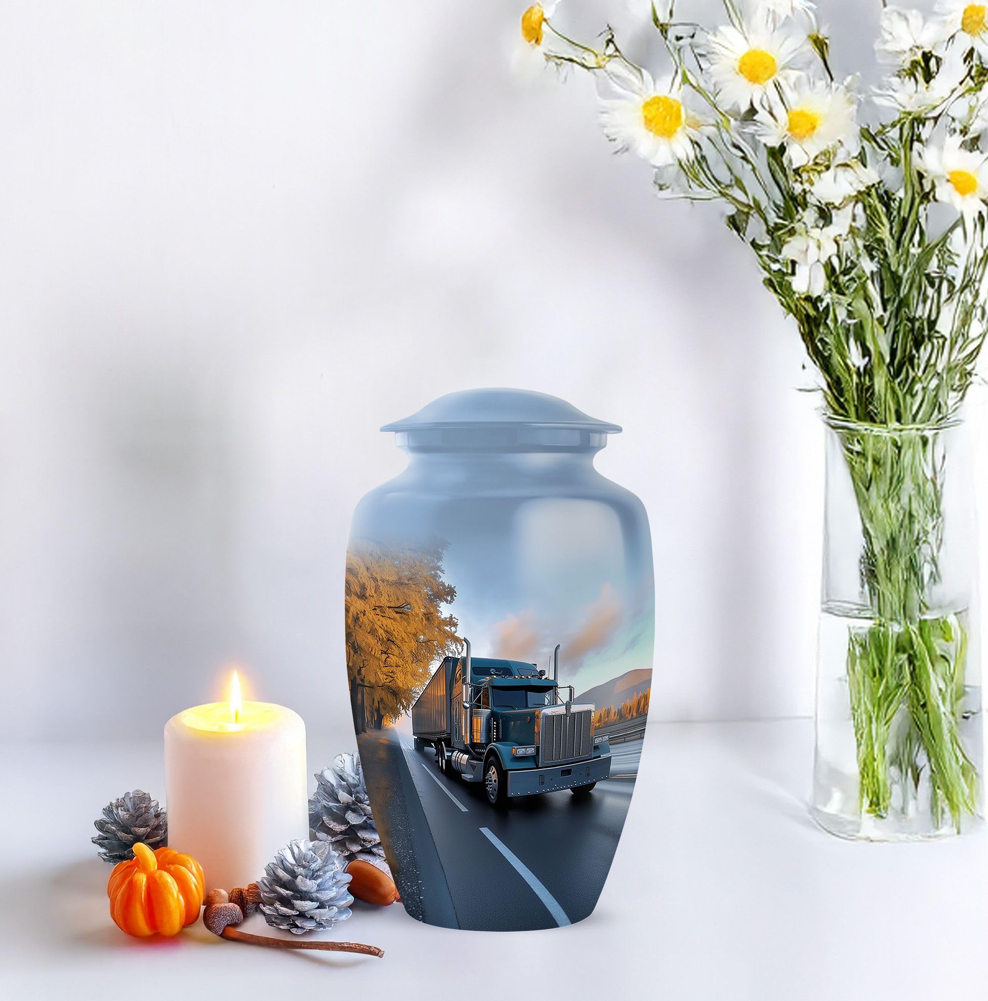 Subsh Truck Memorial Urns for Human Ashes Adult Mom & Dad, Funeral Large Urn for Human Ashes Adult Men & Women, Cremation Gift for Decorative, 10inch - Image 4