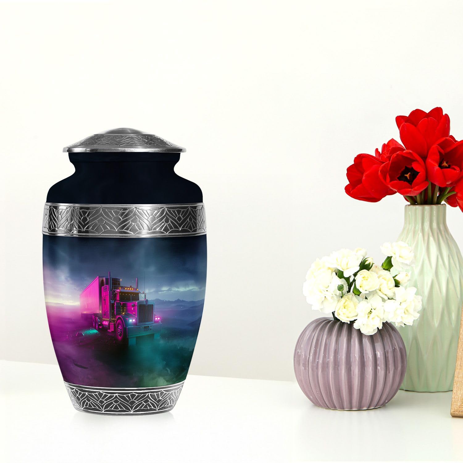 SUBSH Truck Urn Large 10 Inch - Urns for Human Ashes Adult Man - Funeral Cremation Urn for Ashes for Dad - Decorative Urns for Women - Unique Memorial Urns for Ashes Adult Male - Ashes Urn for Mom - Image 4